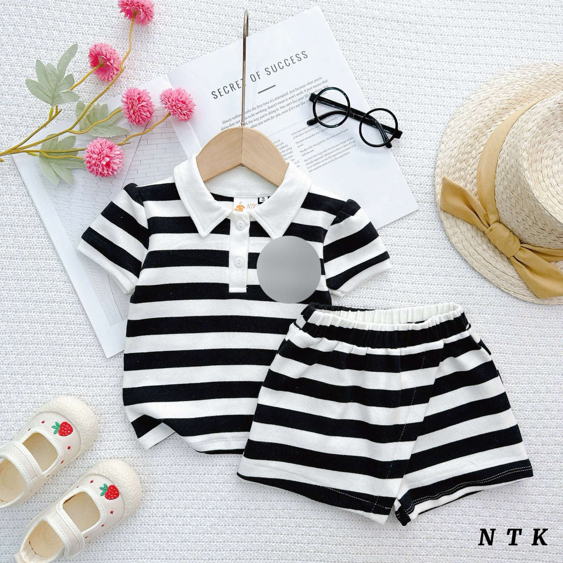 NTK Cotton Stripes Casual Skorts Sets