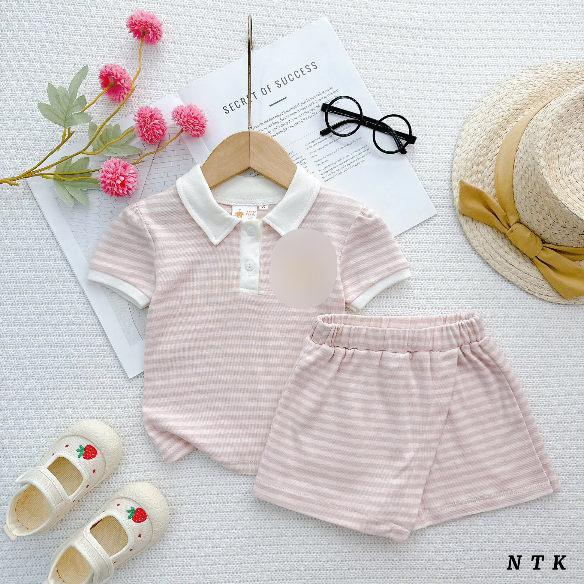 NTK Cotton Stripes Casual Skorts Sets