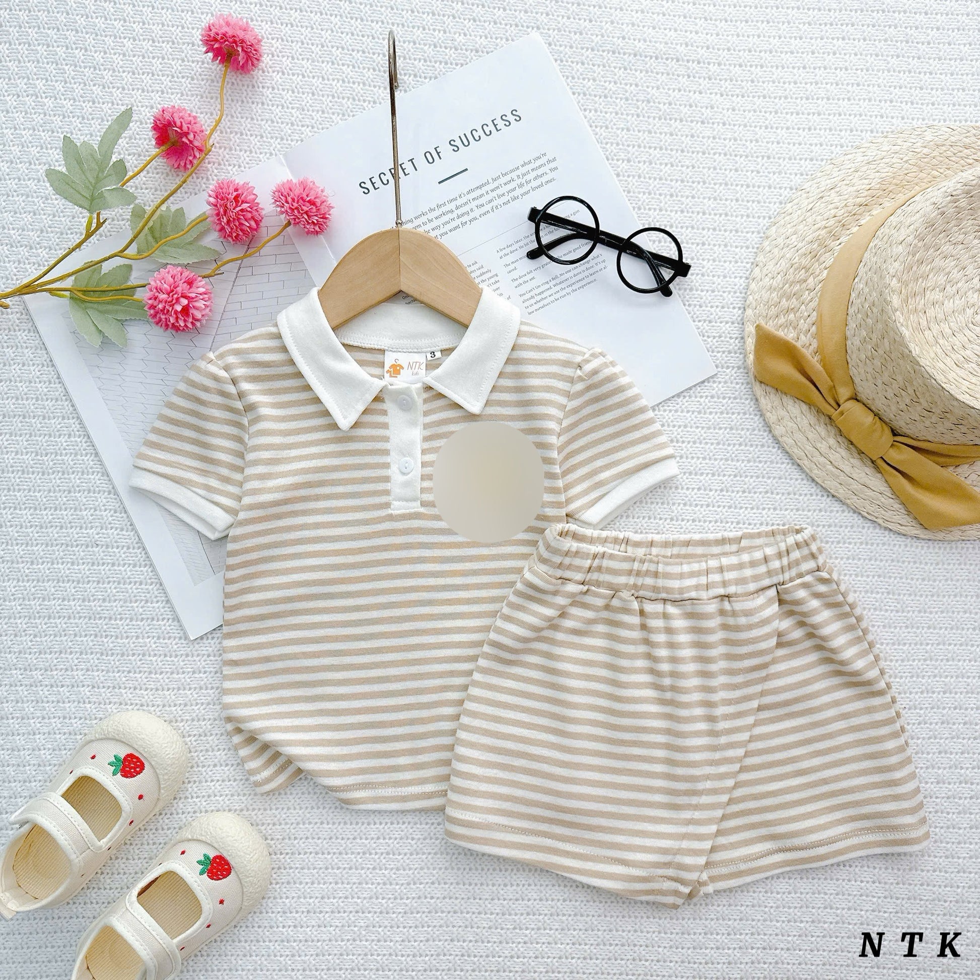 NTK Cotton Stripes Casual Skorts Sets
