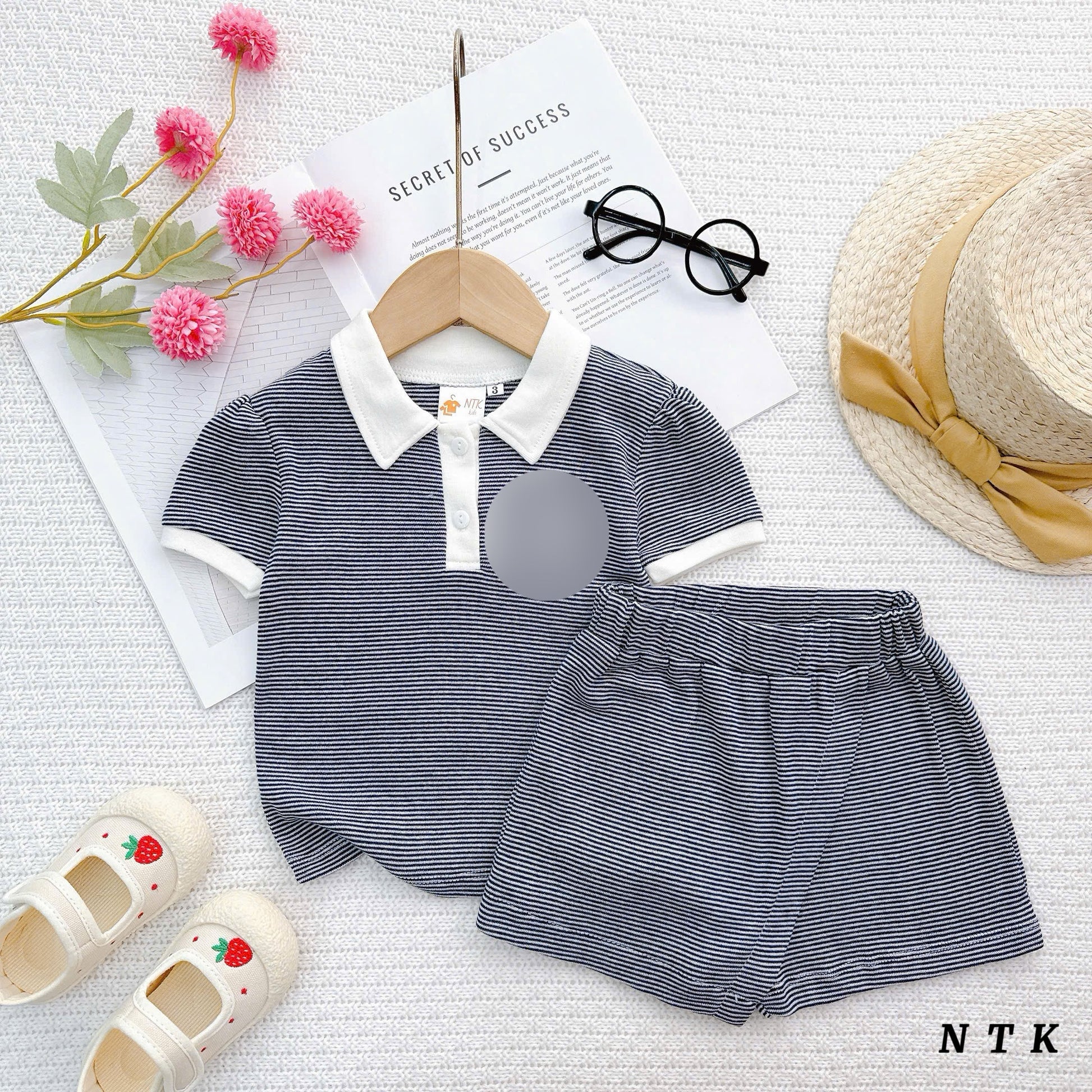NTK Cotton Stripes Casual Skorts Sets