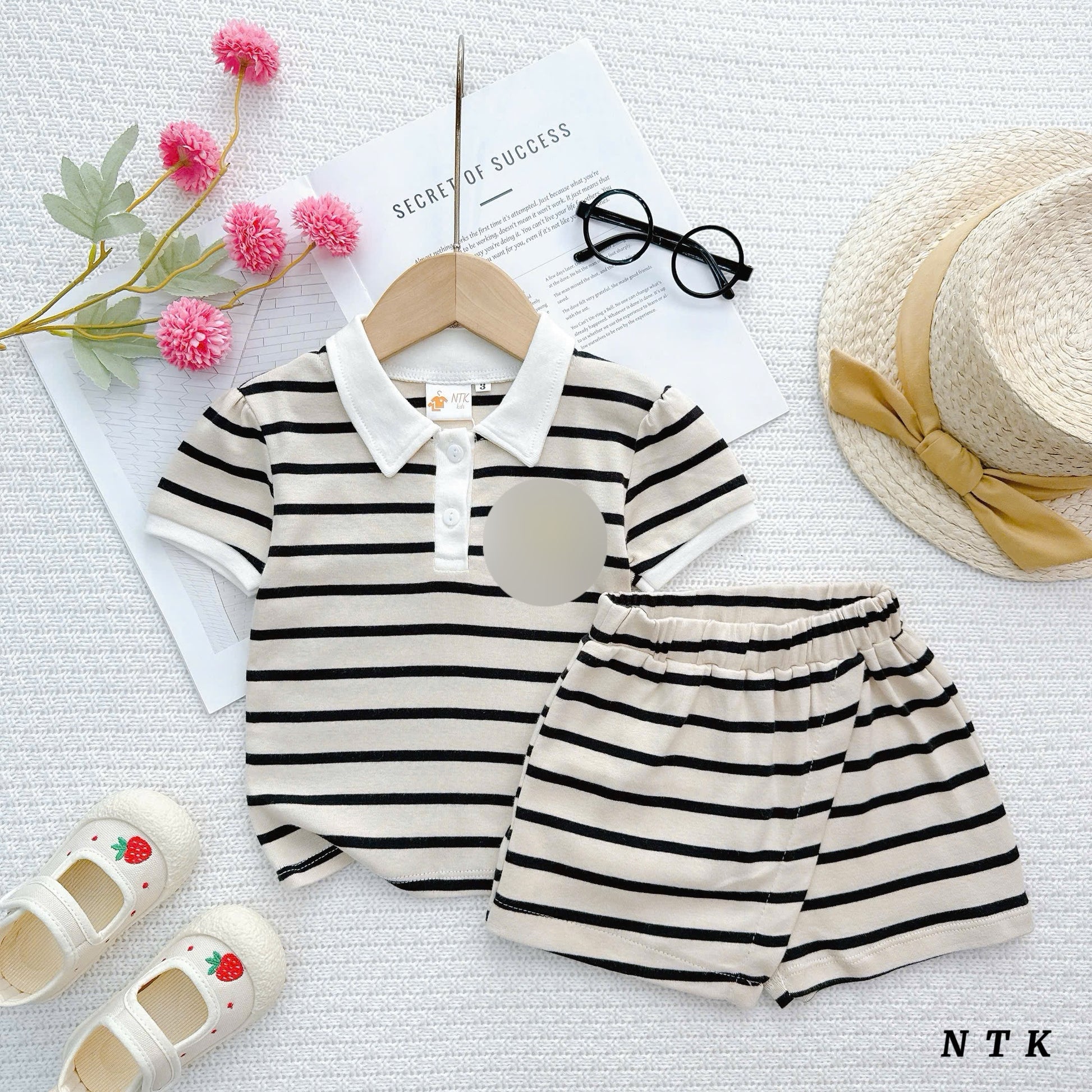 NTK Cotton Stripes Casual Skorts Sets