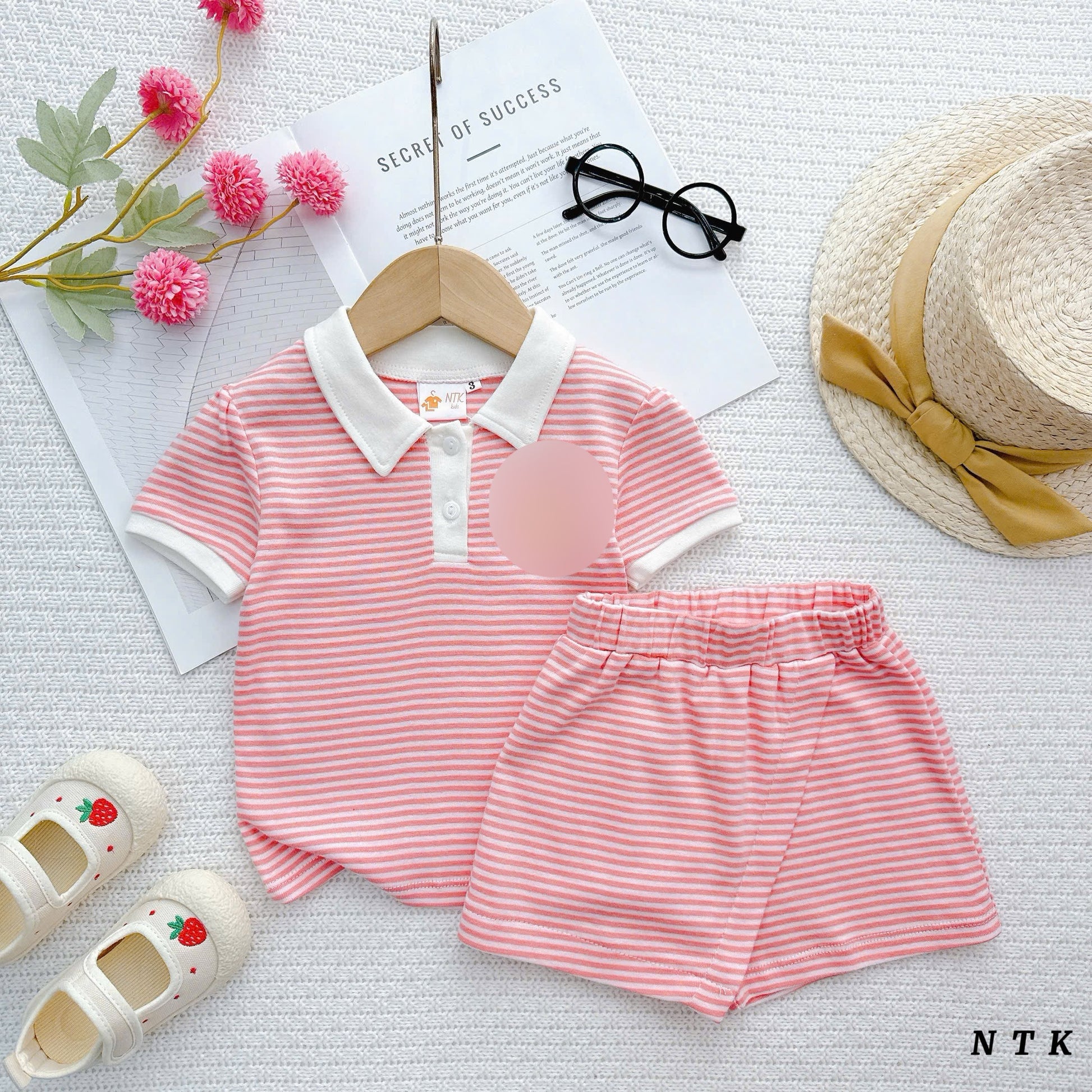 NTK Cotton Stripes Casual Skorts Sets