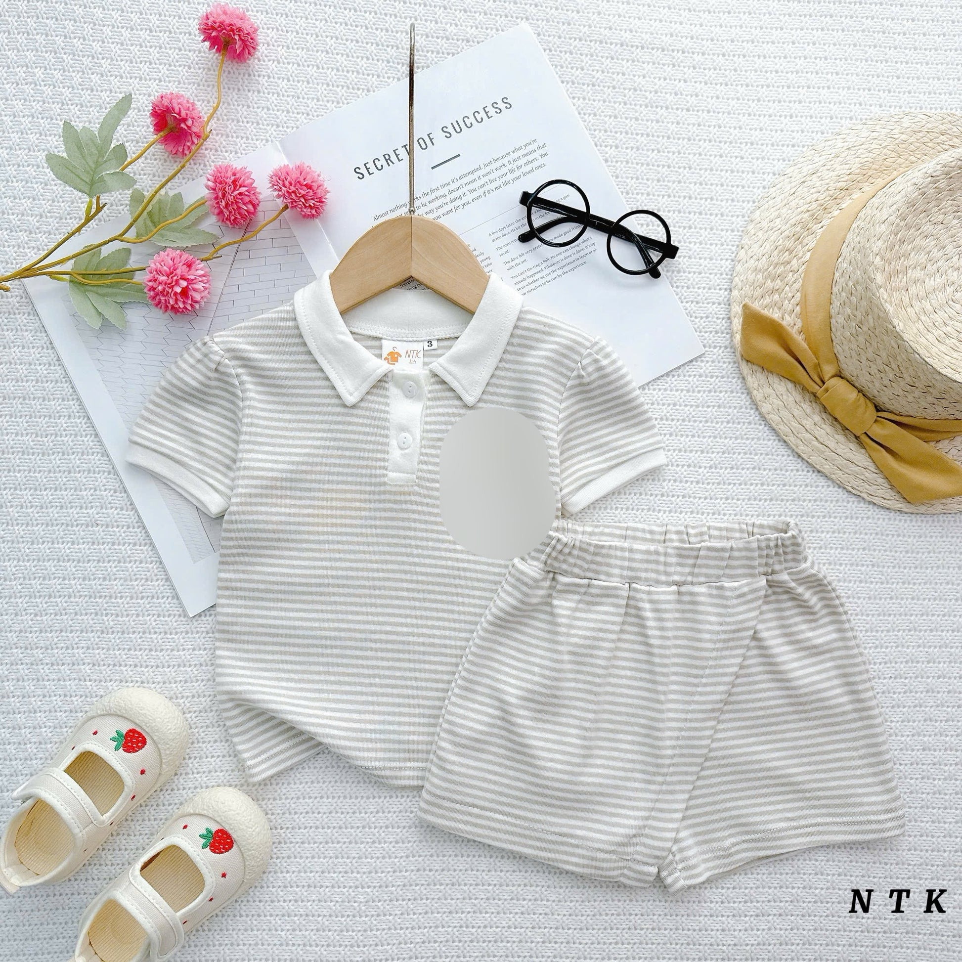 NTK Cotton Stripes Casual Skorts Sets