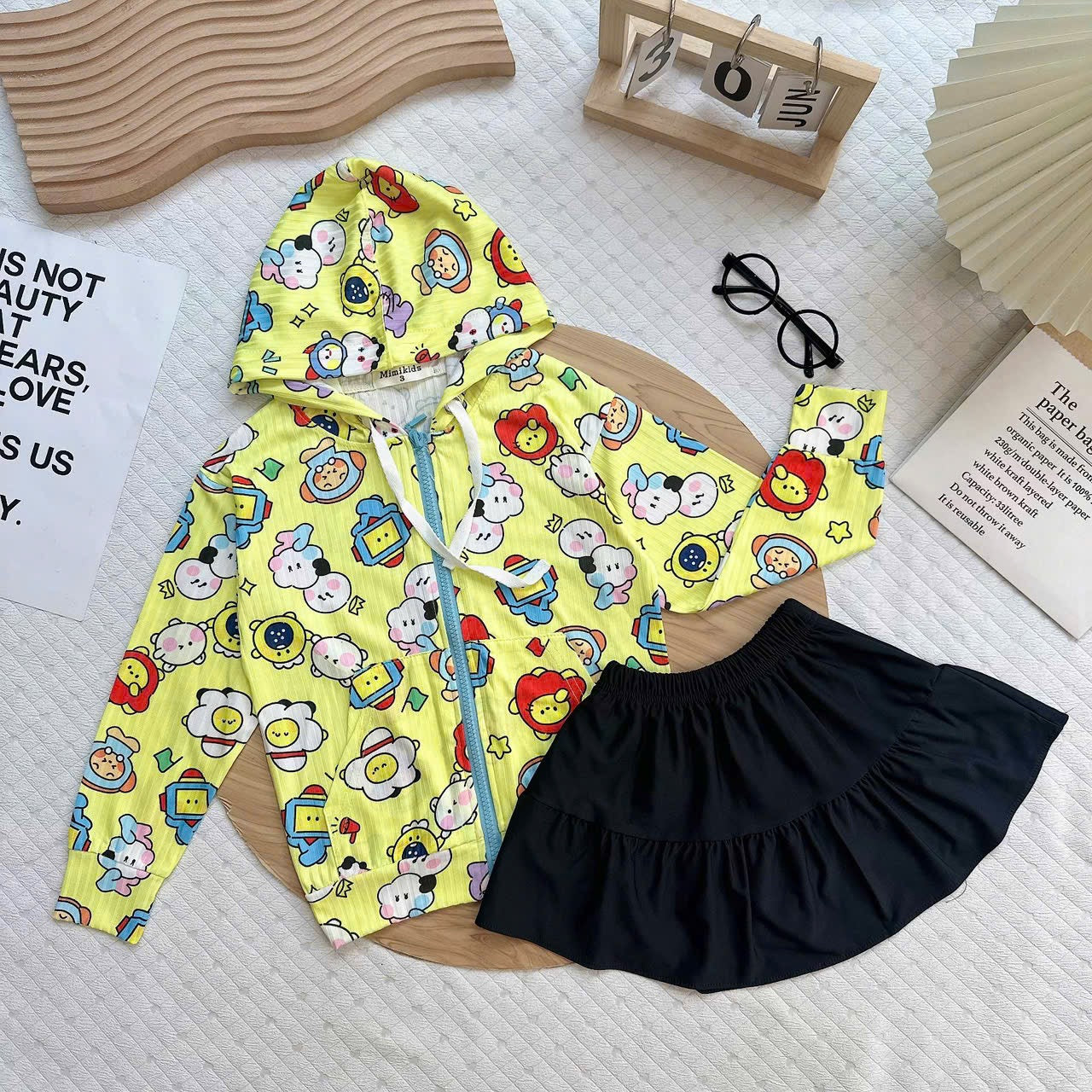 Girls Soft Drifit Jacket Skort Set