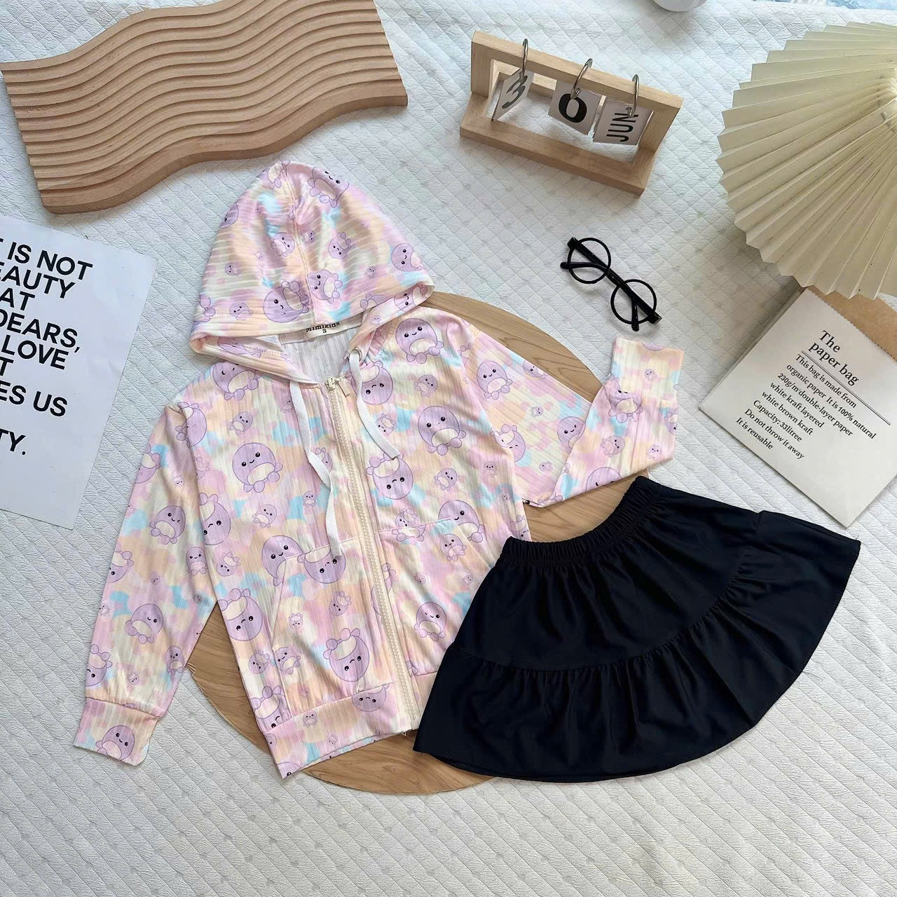 Girls Soft Drifit Jacket Skort Set