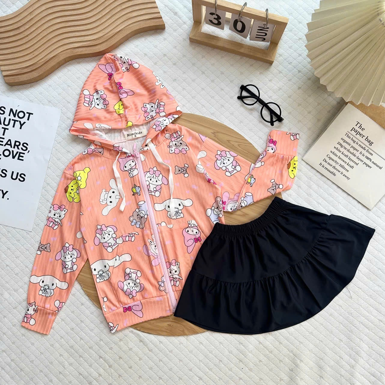 Girls Soft Drifit Jacket Skort Set