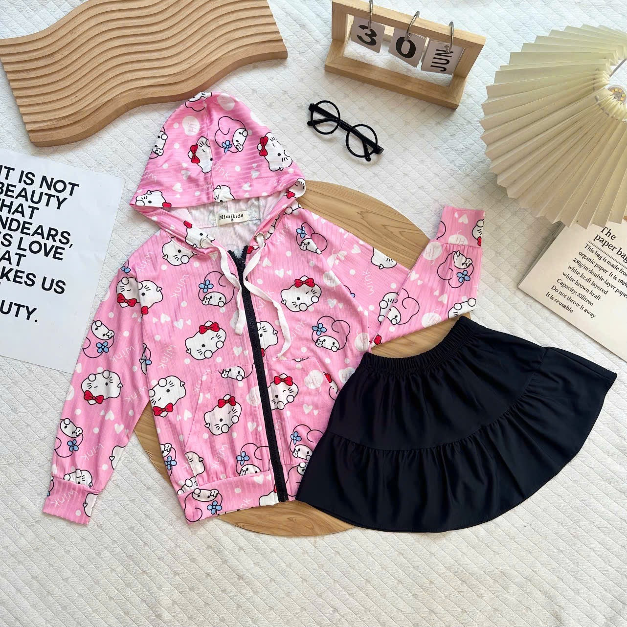 Girls Soft Drifit Jacket Skort Set