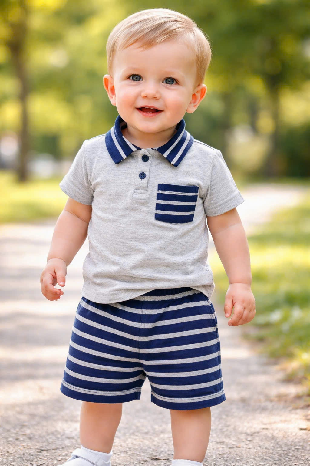 Boys Plain Casual Play Suit