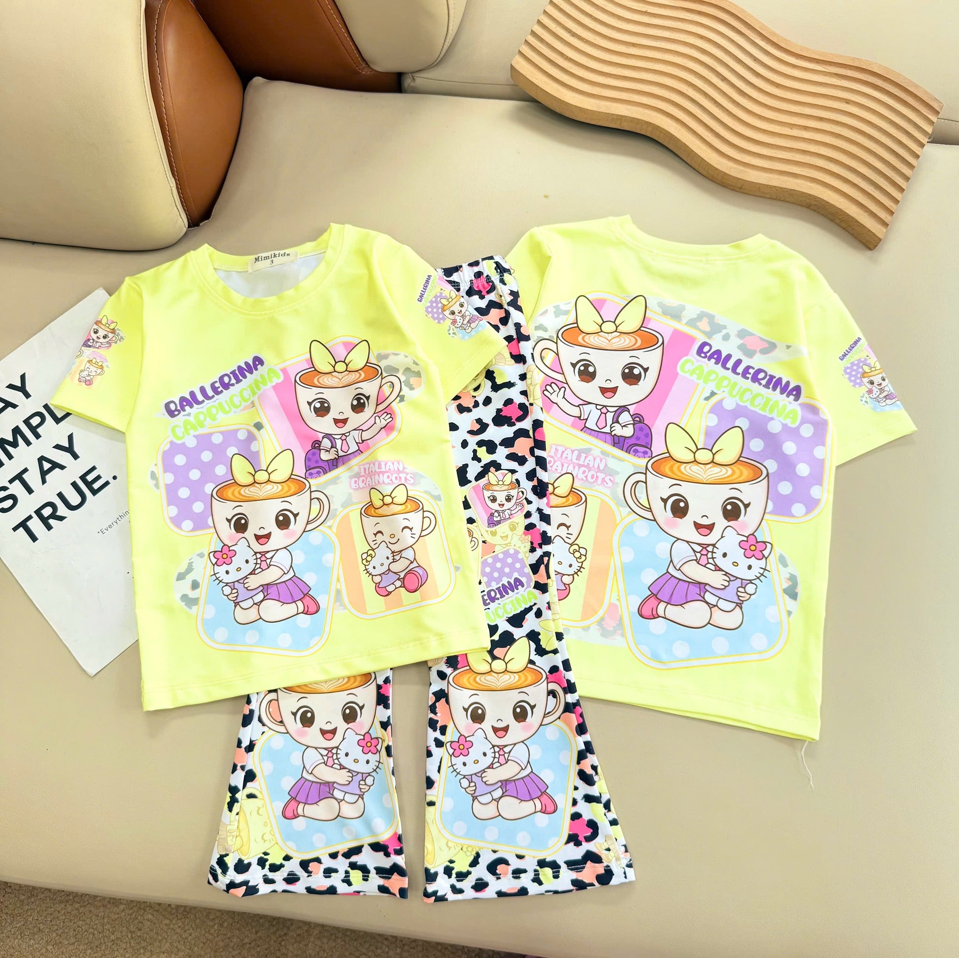 MiMIkids Girls 3D Cotton Pyjamas