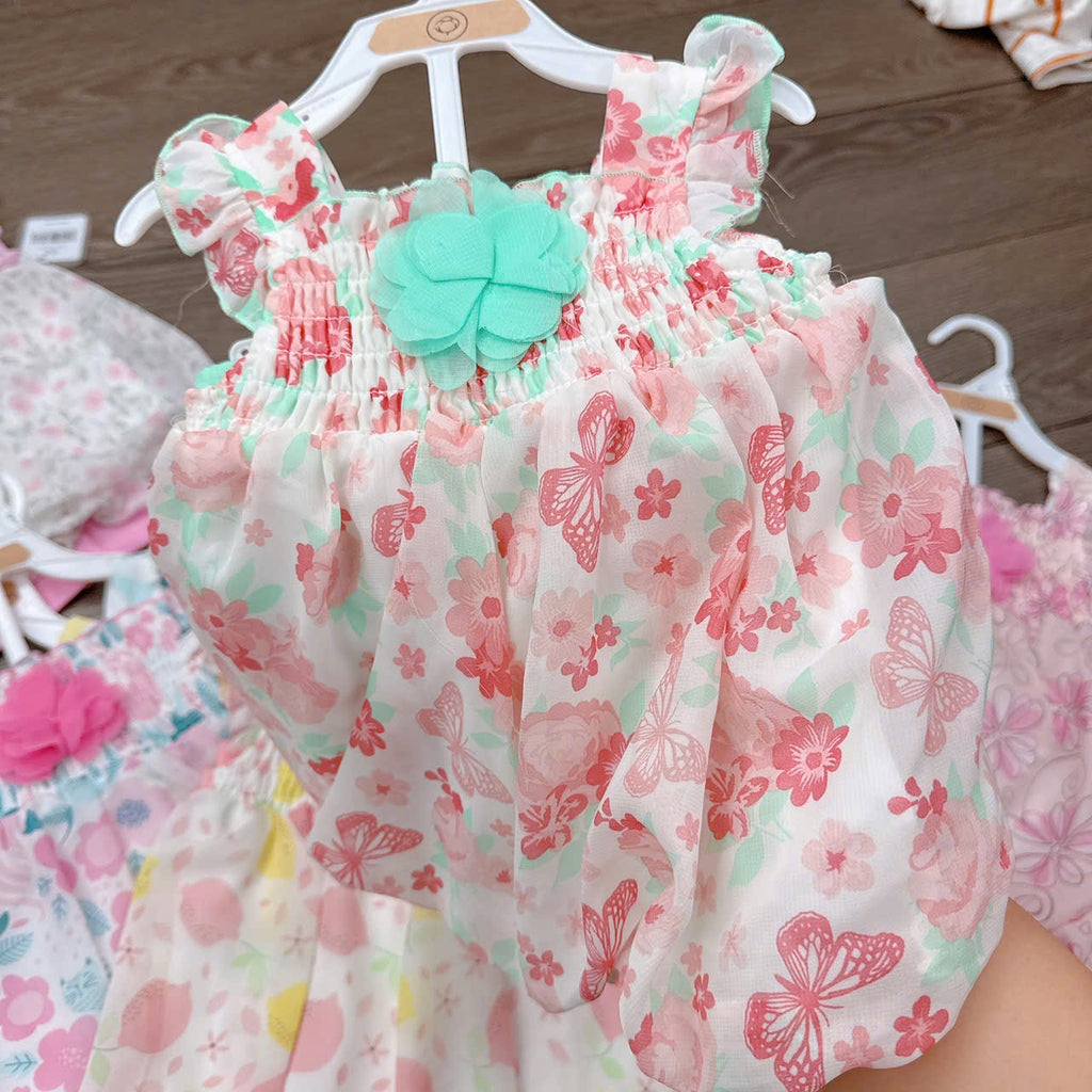 Baby Girl Sleeveless Ruffles Set