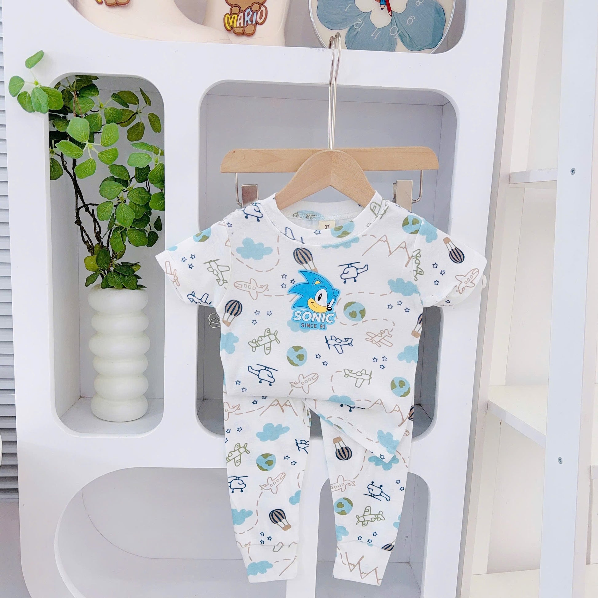Short Sleeves Pyjamas With Embroidery