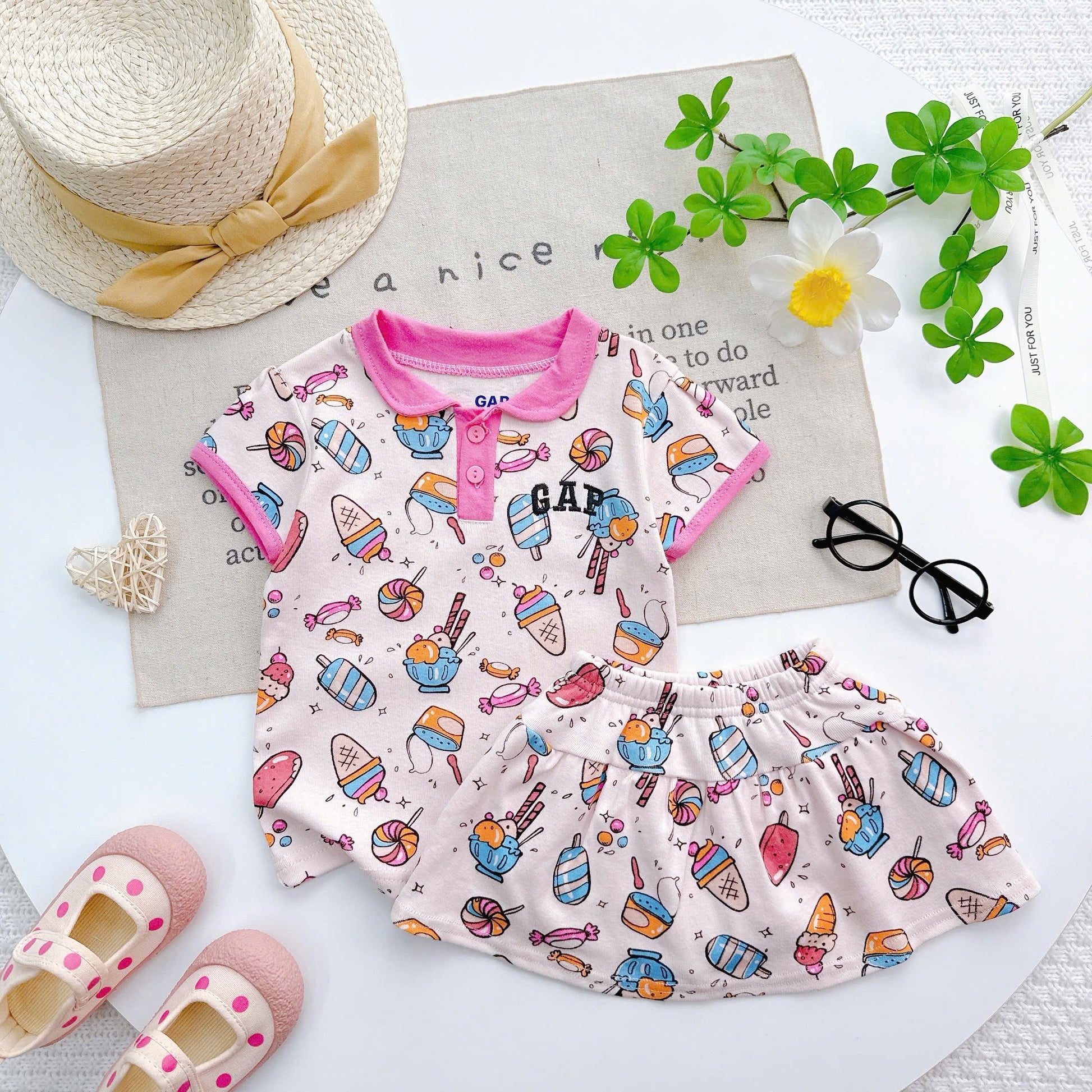 Collared Play Time Skort Set Girls