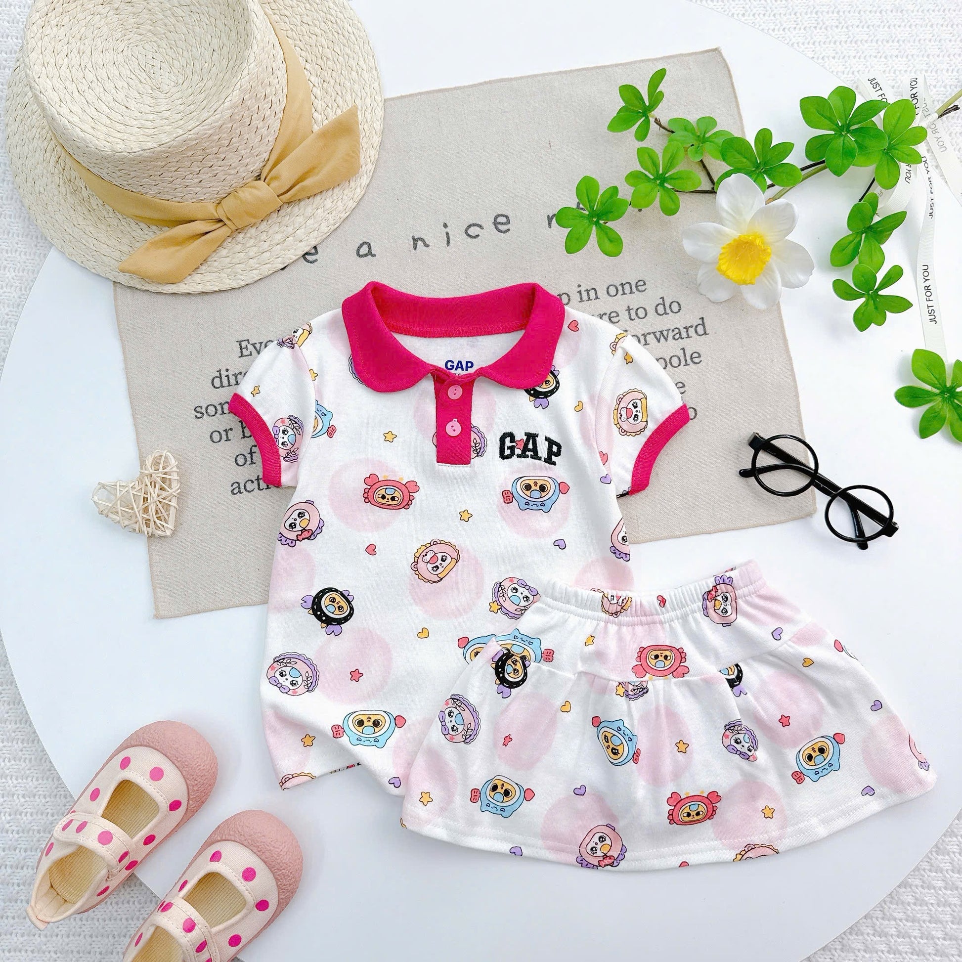 Collared Play Time Skort Set Girls