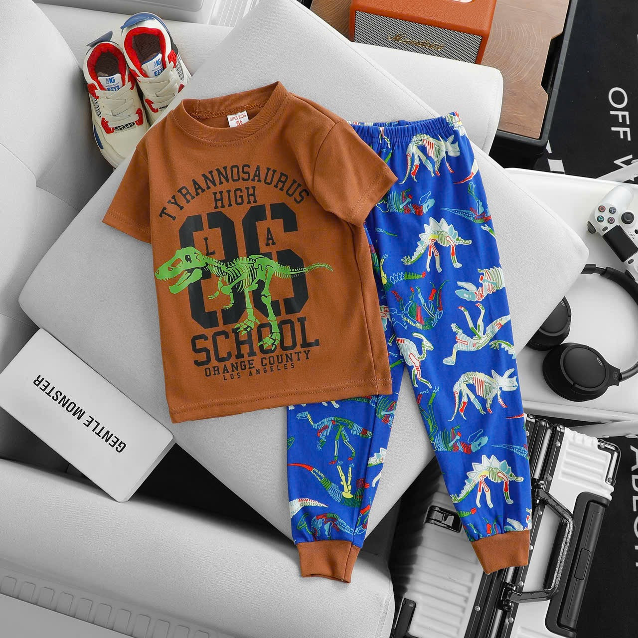 Short Sleeves Long Pants Printed Pyjamas II