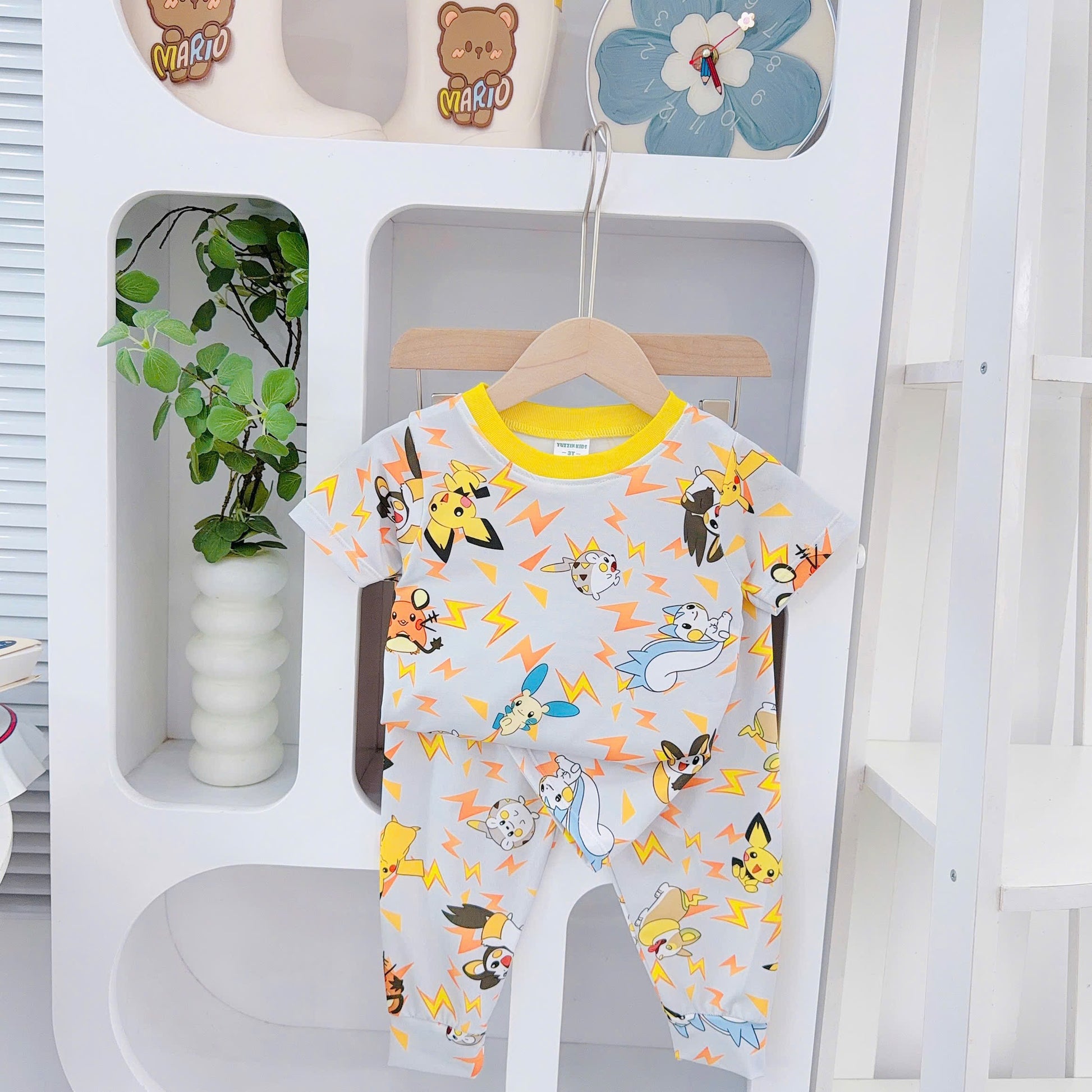 3D Cotton Shortsleeves Long Pants
