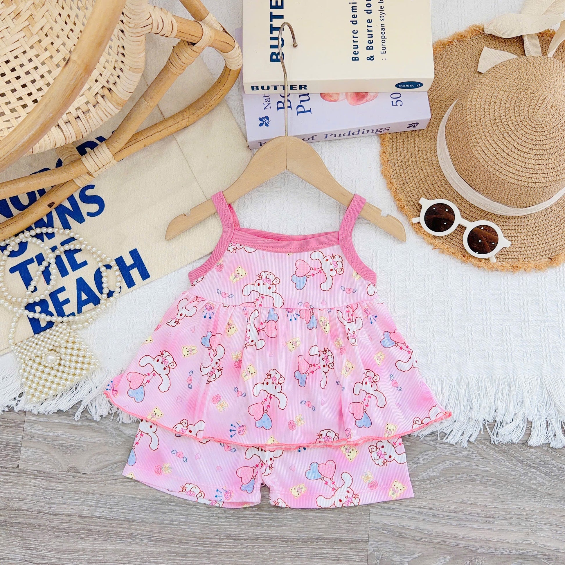 Girls Spaghetti Strap Bamboo Cotton Set