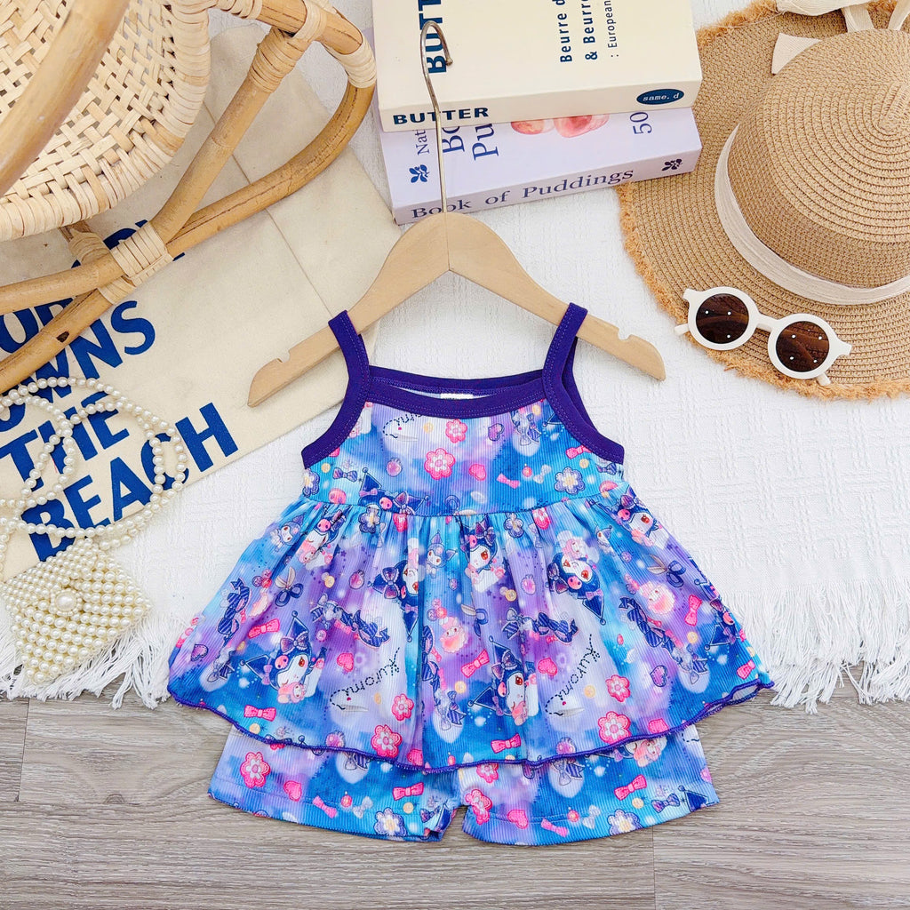 Girls Spaghetti Strap Bamboo Cotton Set