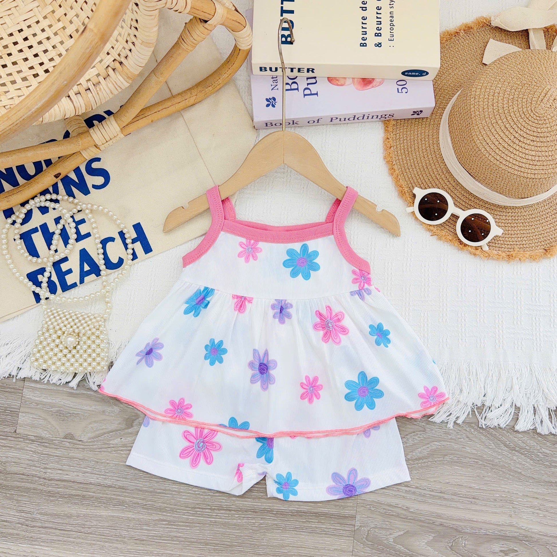 Girls Spaghetti Strap Bamboo Cotton Set