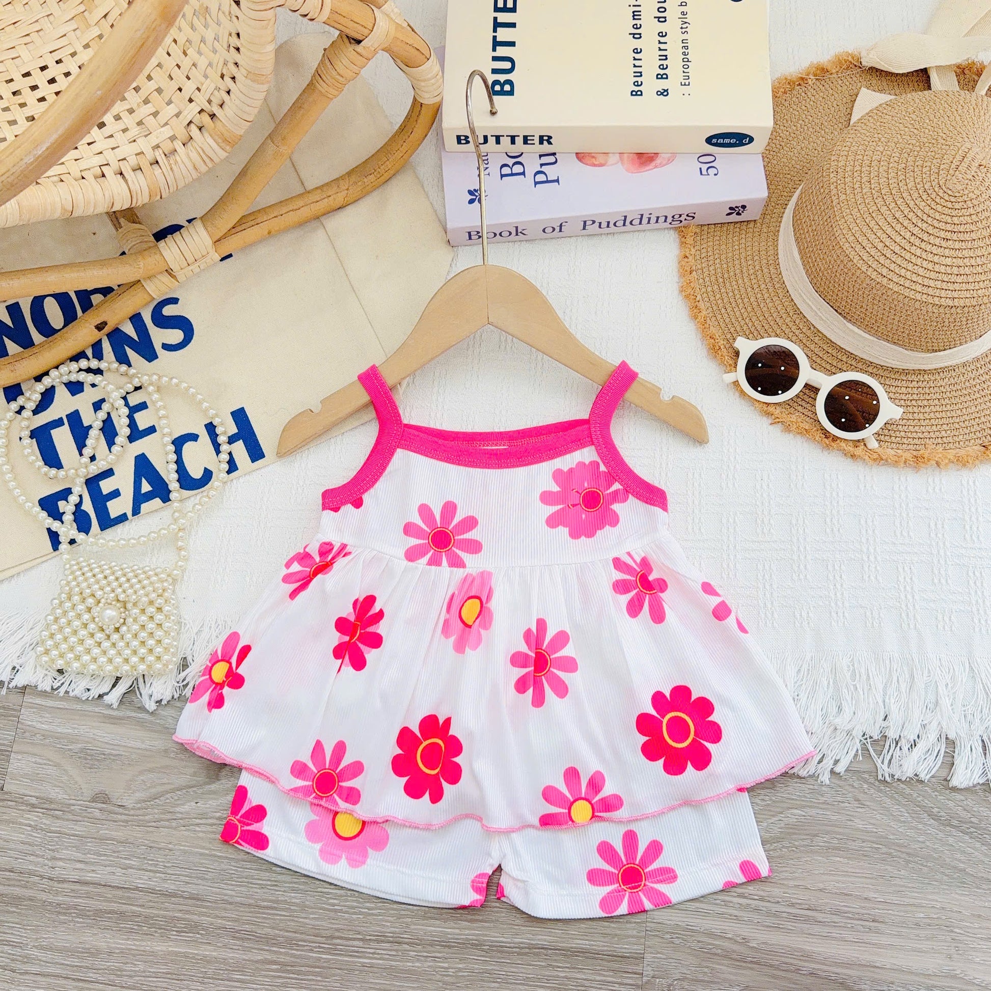 Girls Spaghetti Strap Bamboo Cotton Set