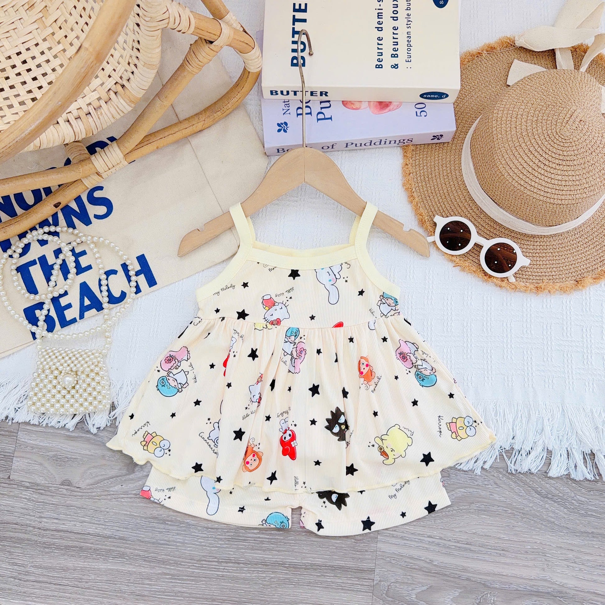 Girls Spaghetti Strap Bamboo Cotton Set