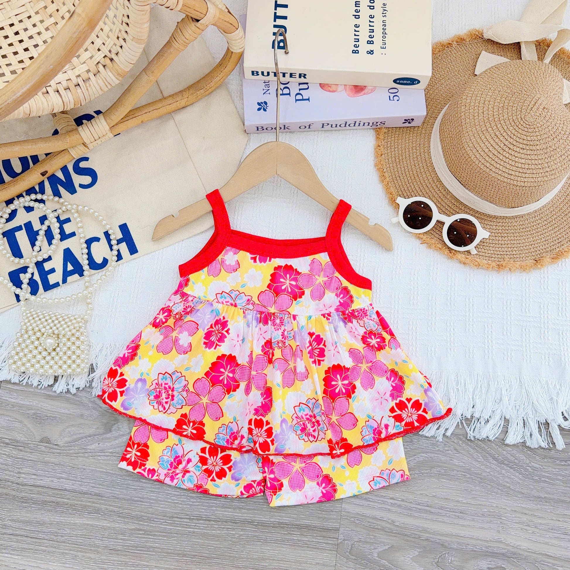 Girls Spaghetti Strap Bamboo Cotton Set