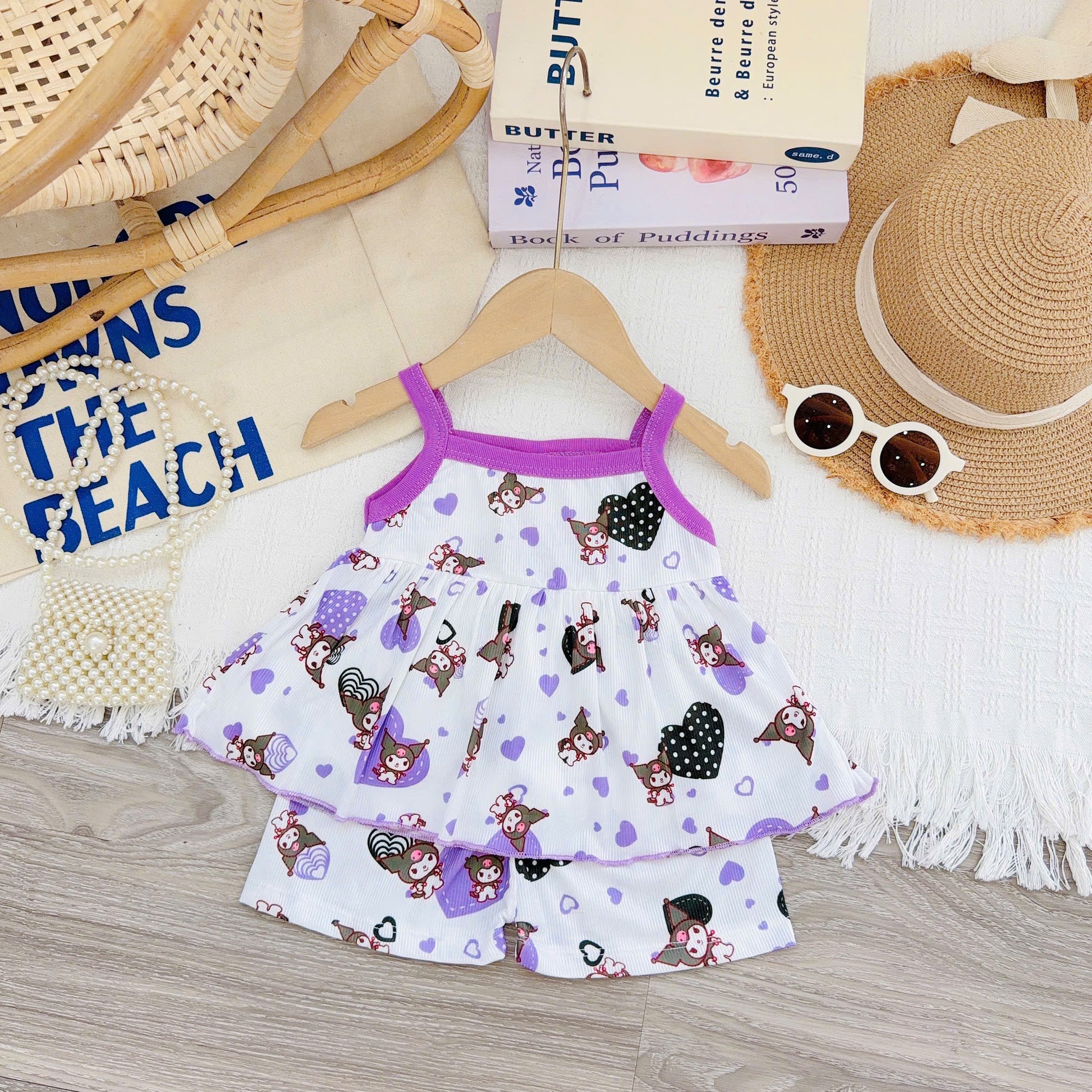 Girls Spaghetti Strap Bamboo Cotton Set