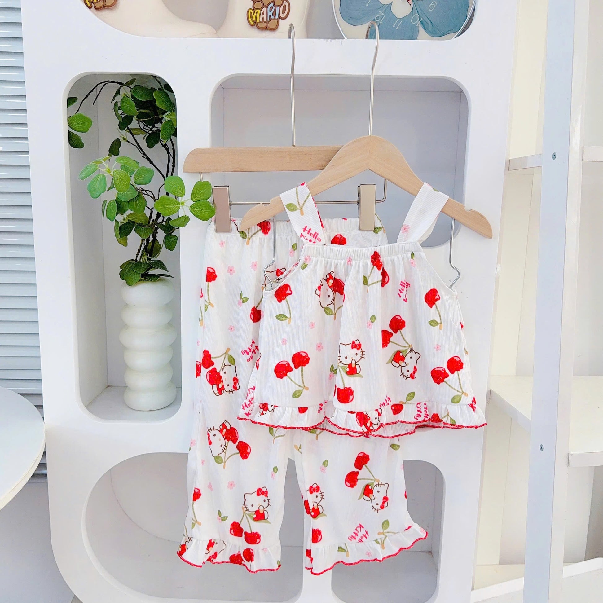 Sleeveless Long Pants Girls 3D Cotton