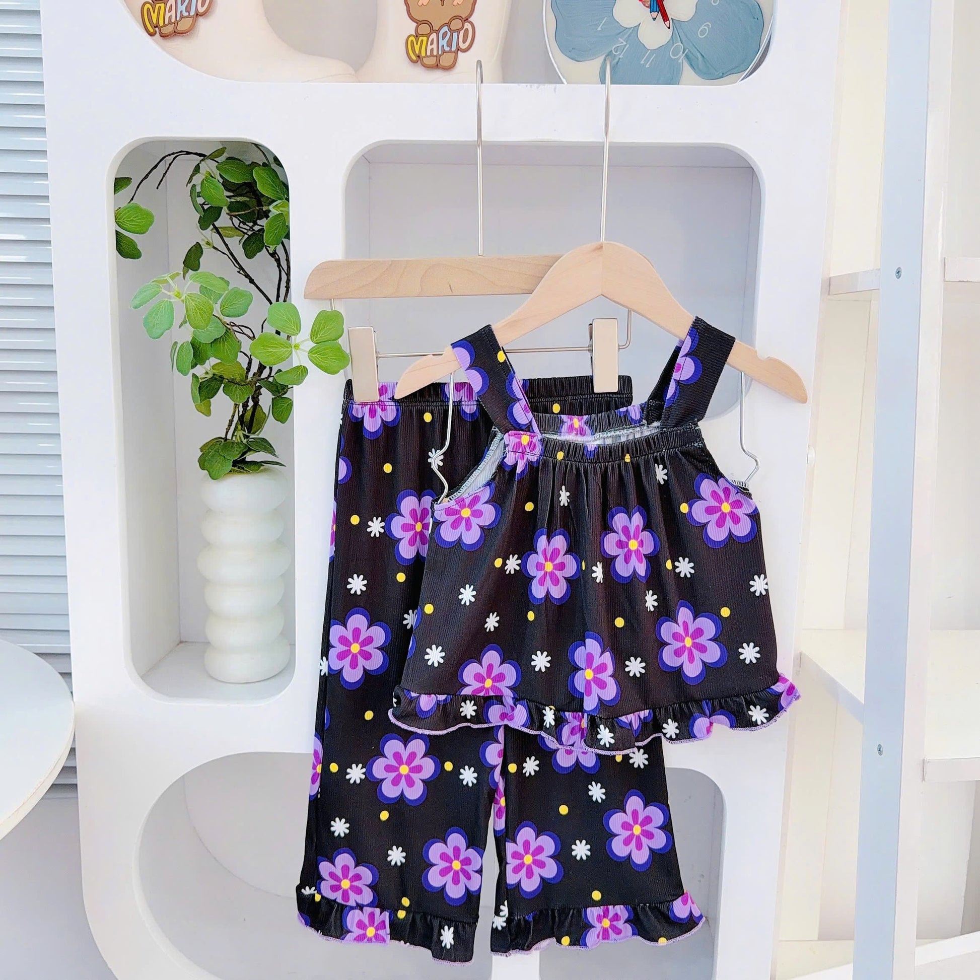 Sleeveless Long Pants Girls 3D Cotton