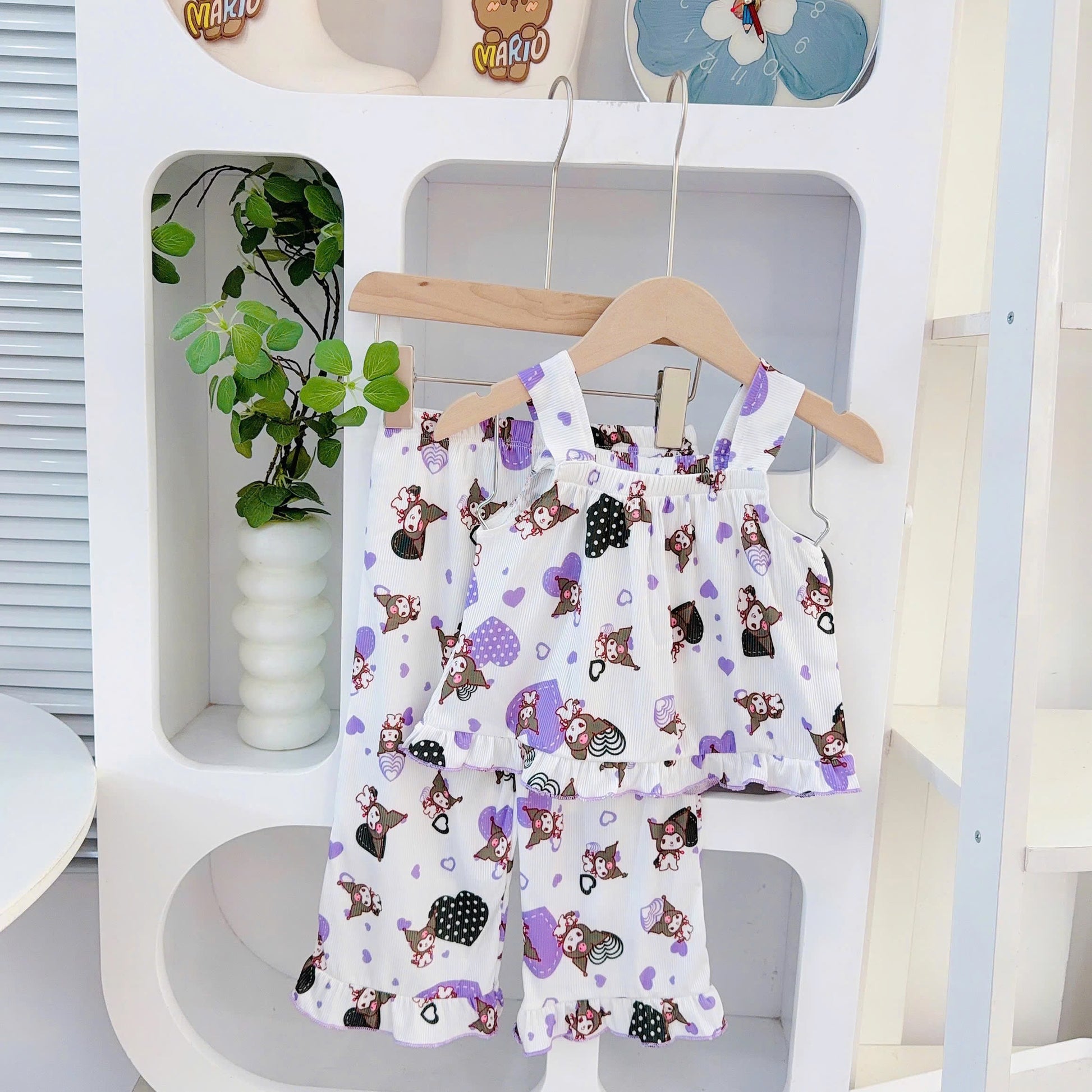 Sleeveless Long Pants Girls 3D Cotton