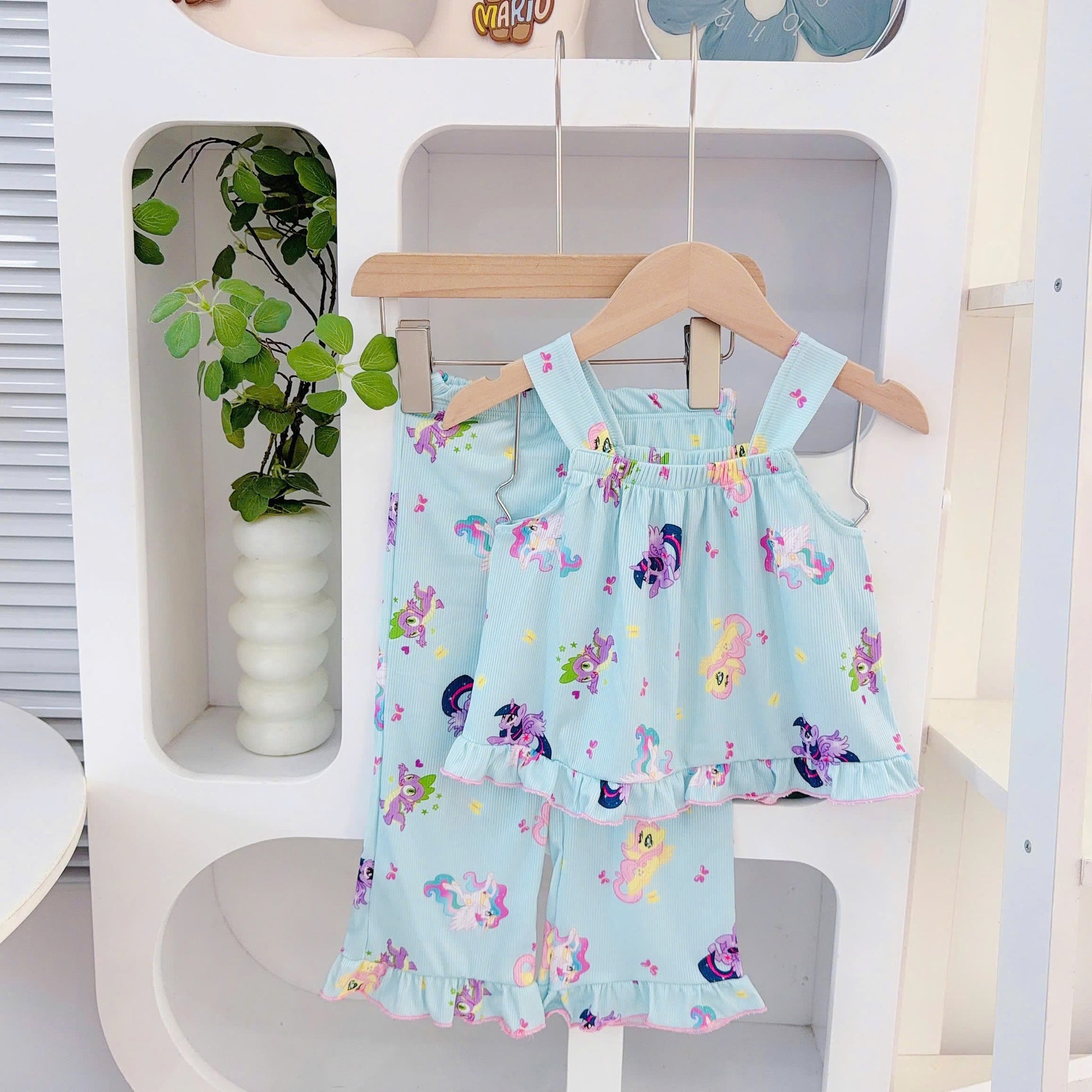 Sleeveless Long Pants Girls 3D Cotton