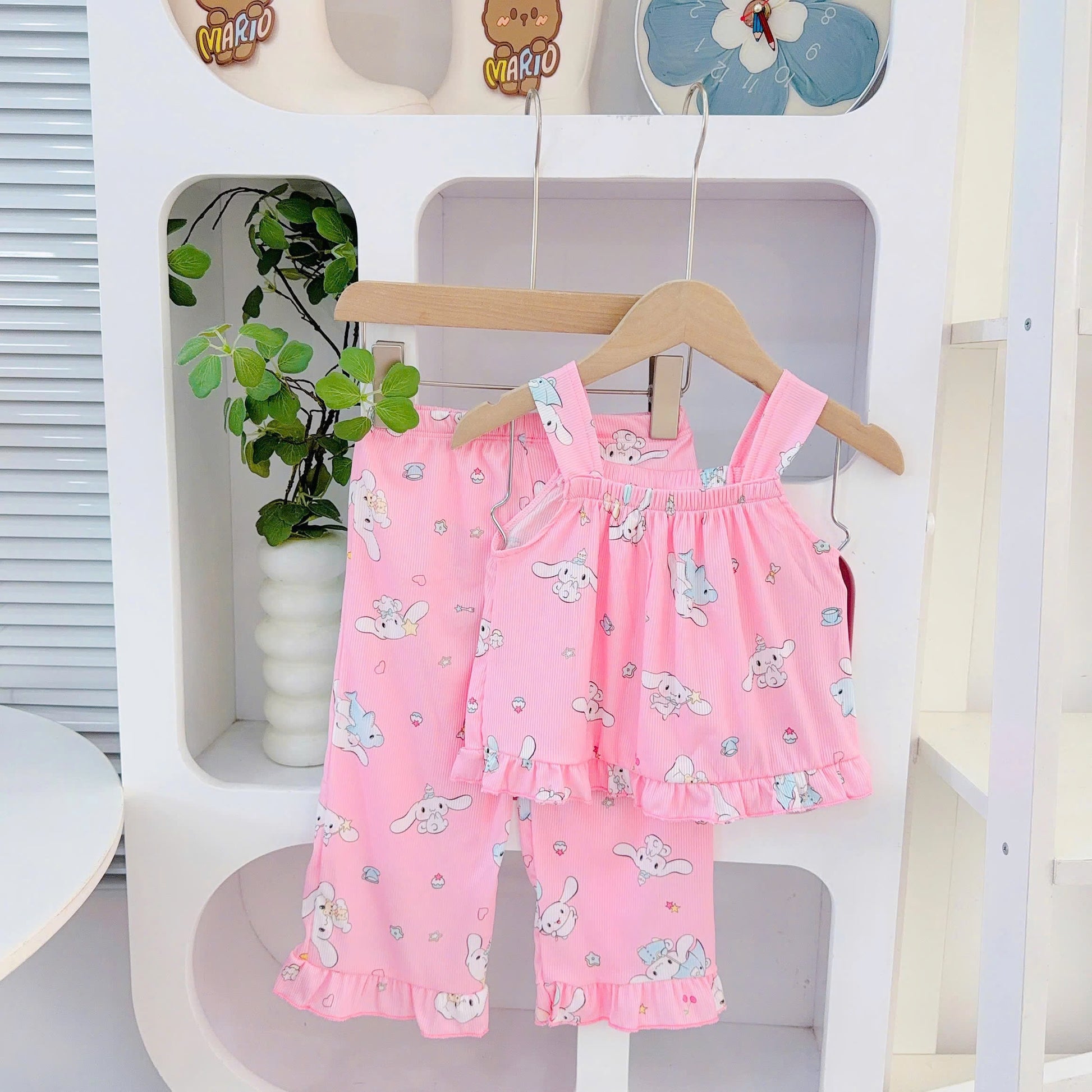 Sleeveless Long Pants Girls 3D Cotton