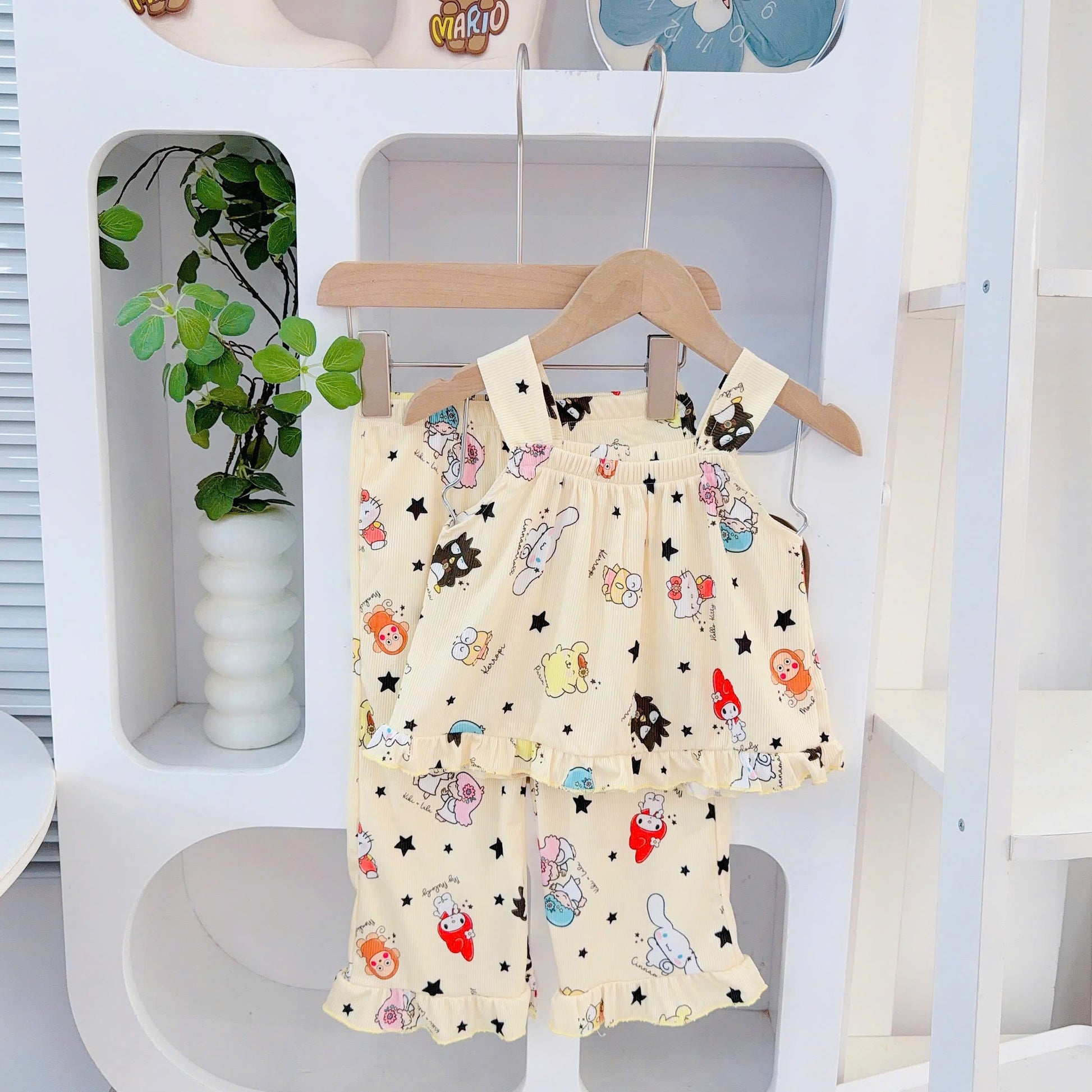 Sleeveless Long Pants Girls 3D Cotton