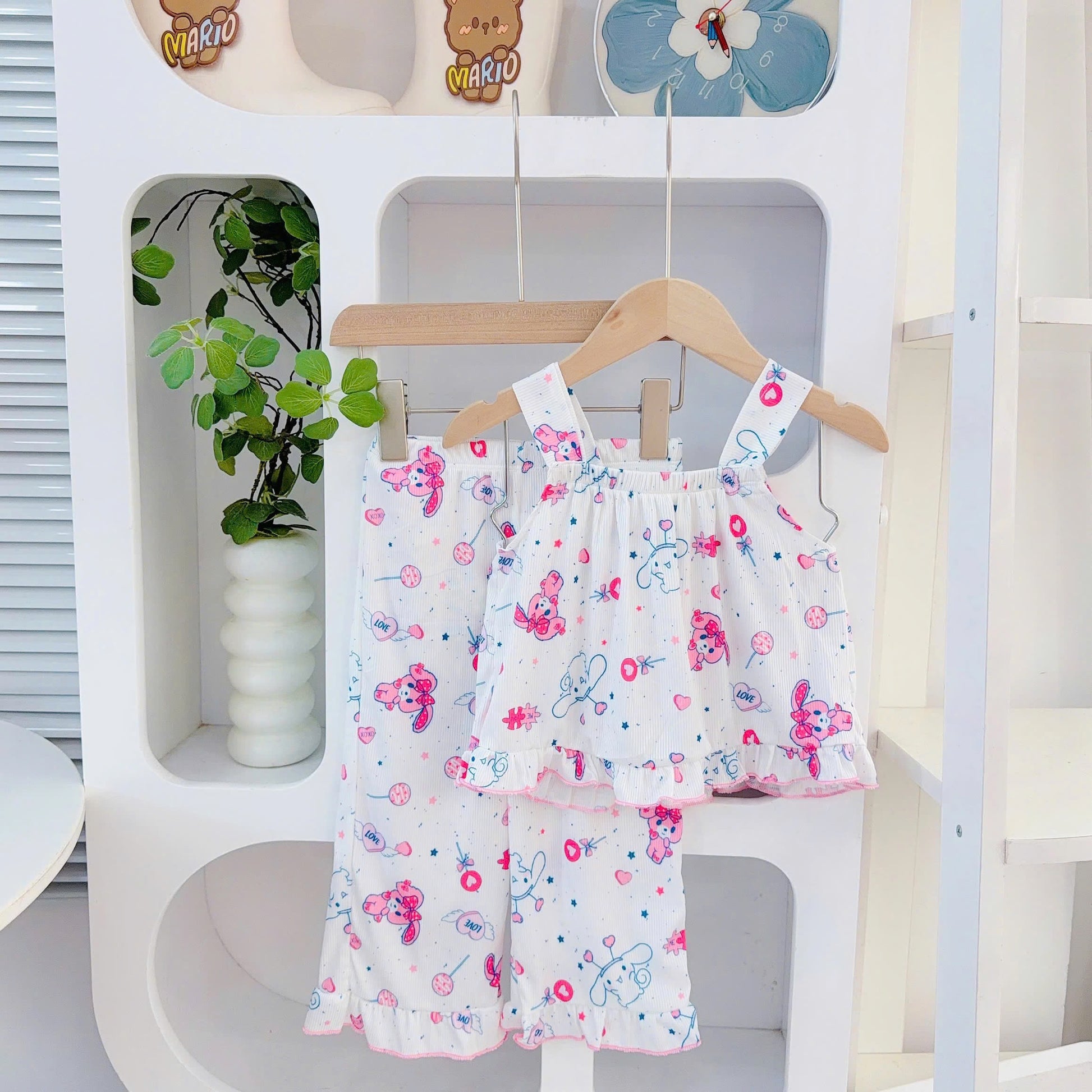 Sleeveless Long Pants Girls 3D Cotton