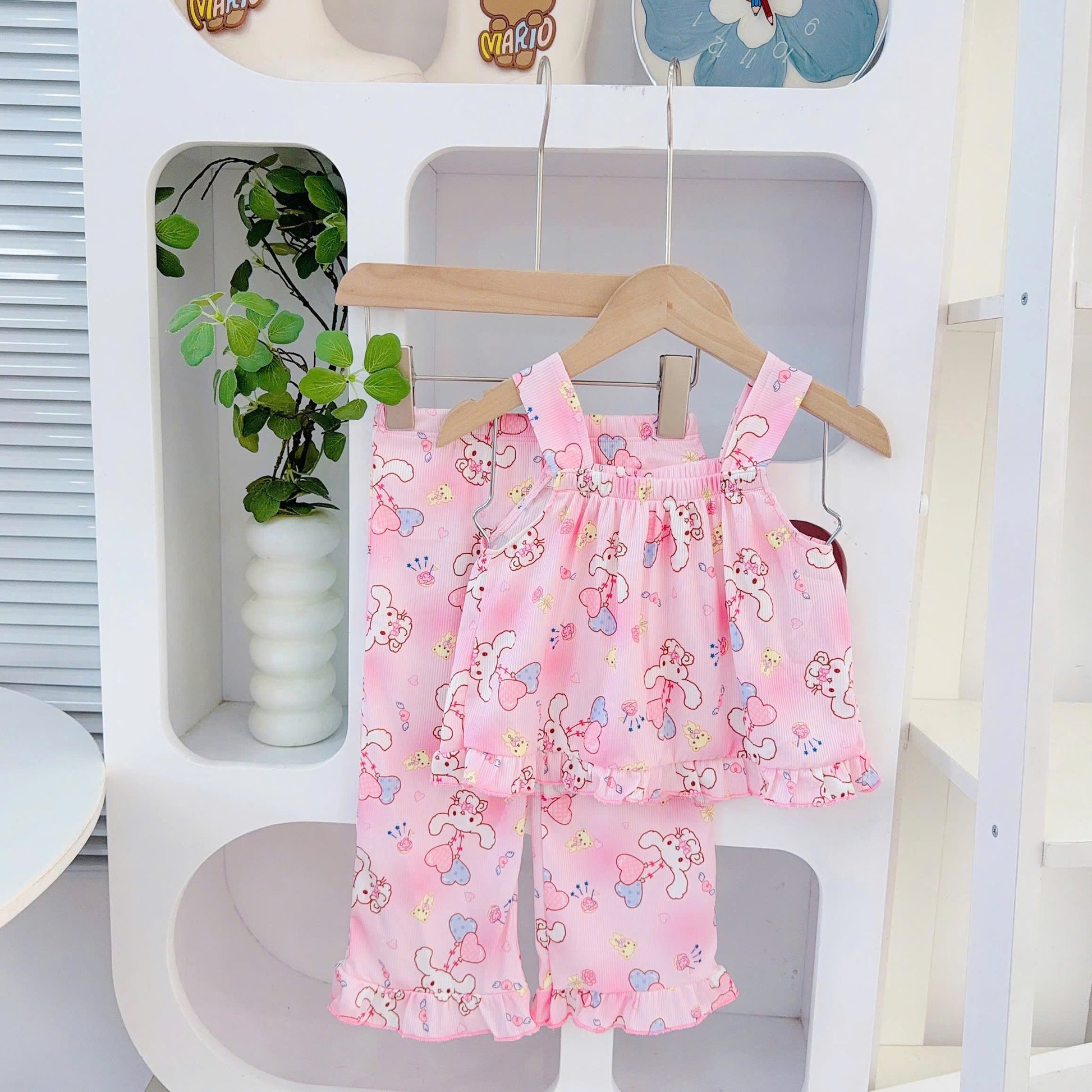 Sleeveless Long Pants Girls 3D Cotton