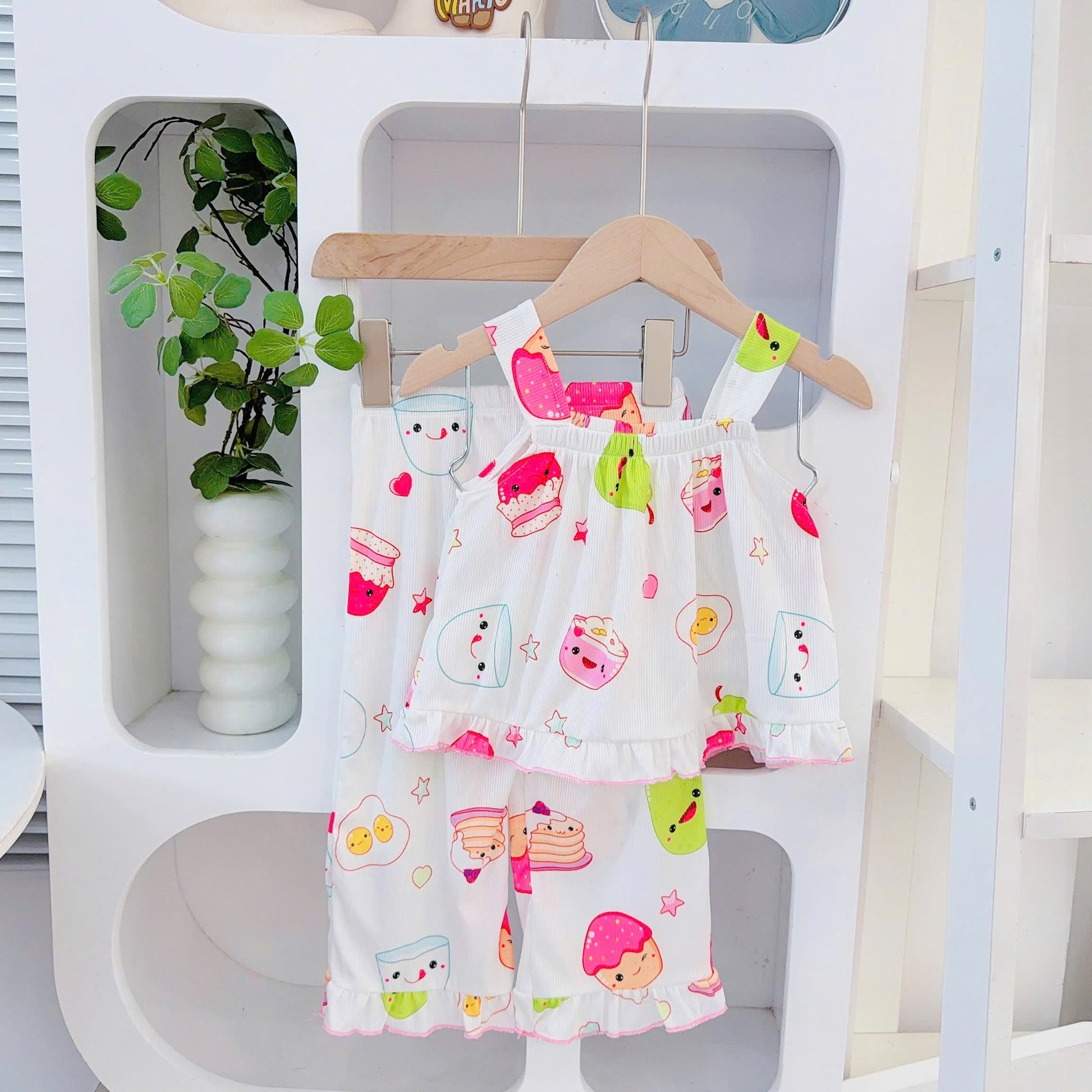 Sleeveless Long Pants Girls 3D Cotton