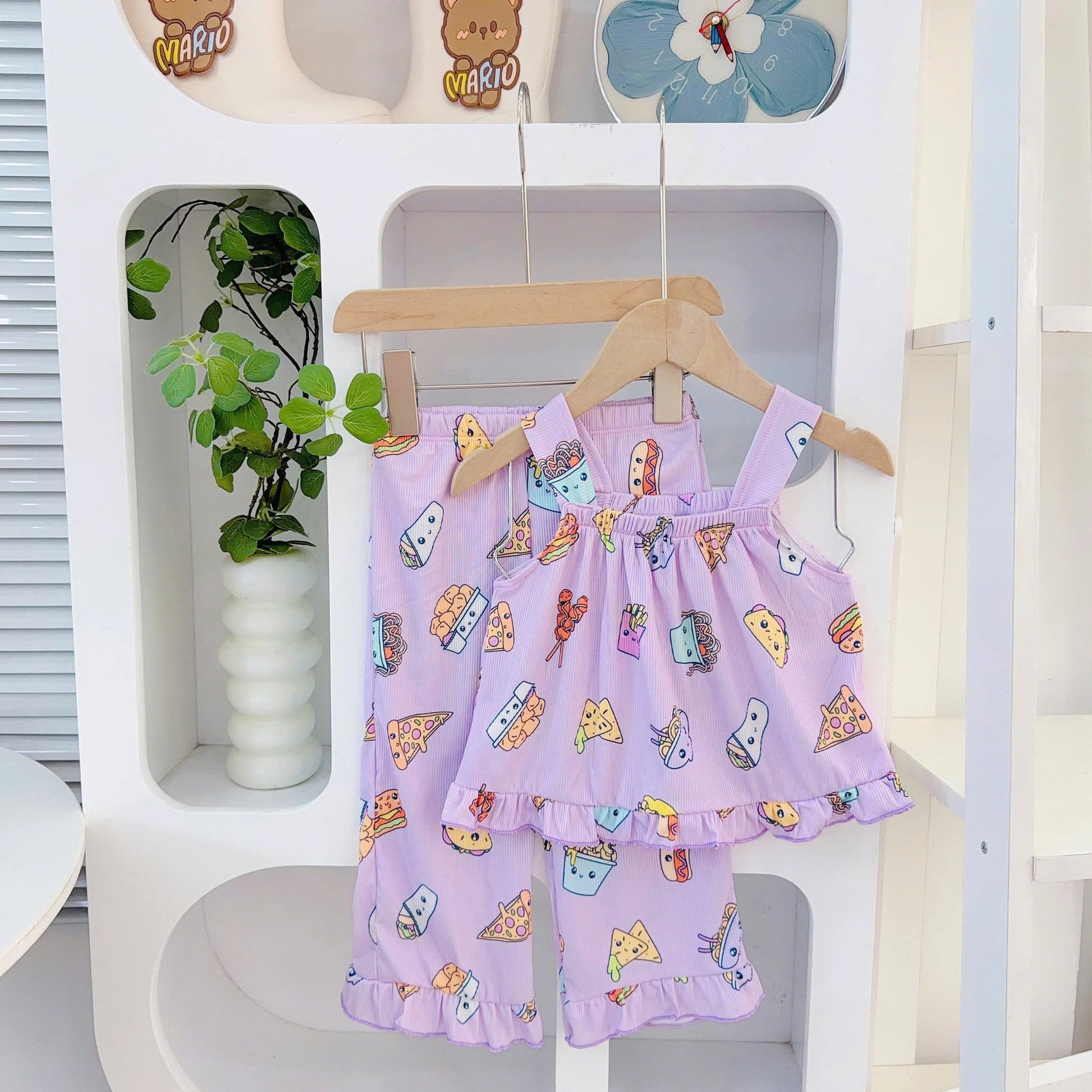 Sleeveless Long Pants Girls 3D Cotton
