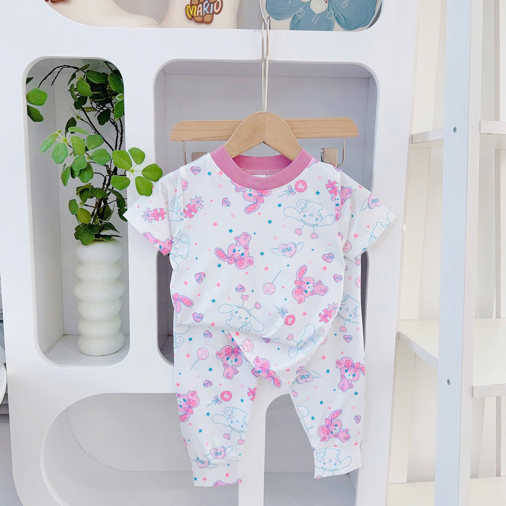 3D Cotton Short Sleeves Pyjamas