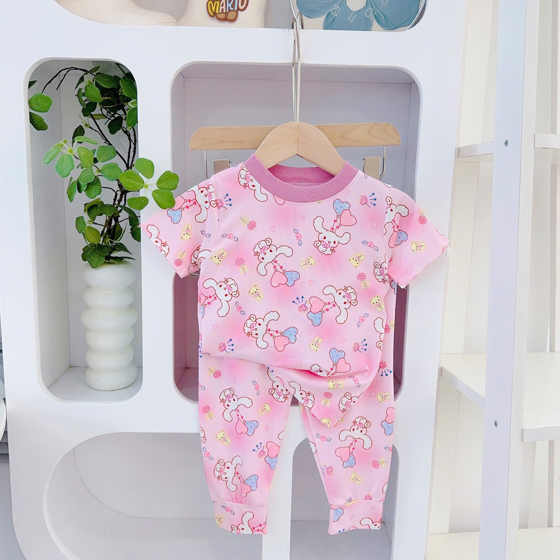 3D Cotton Short Sleeves Pyjamas