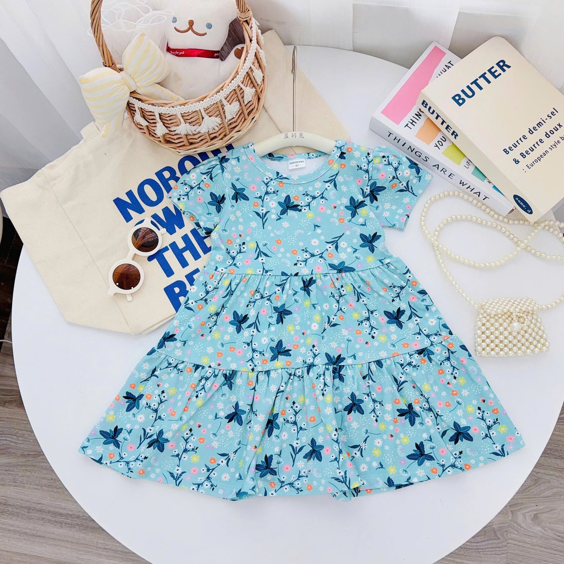 Tiered Short Dress 100% Cotton