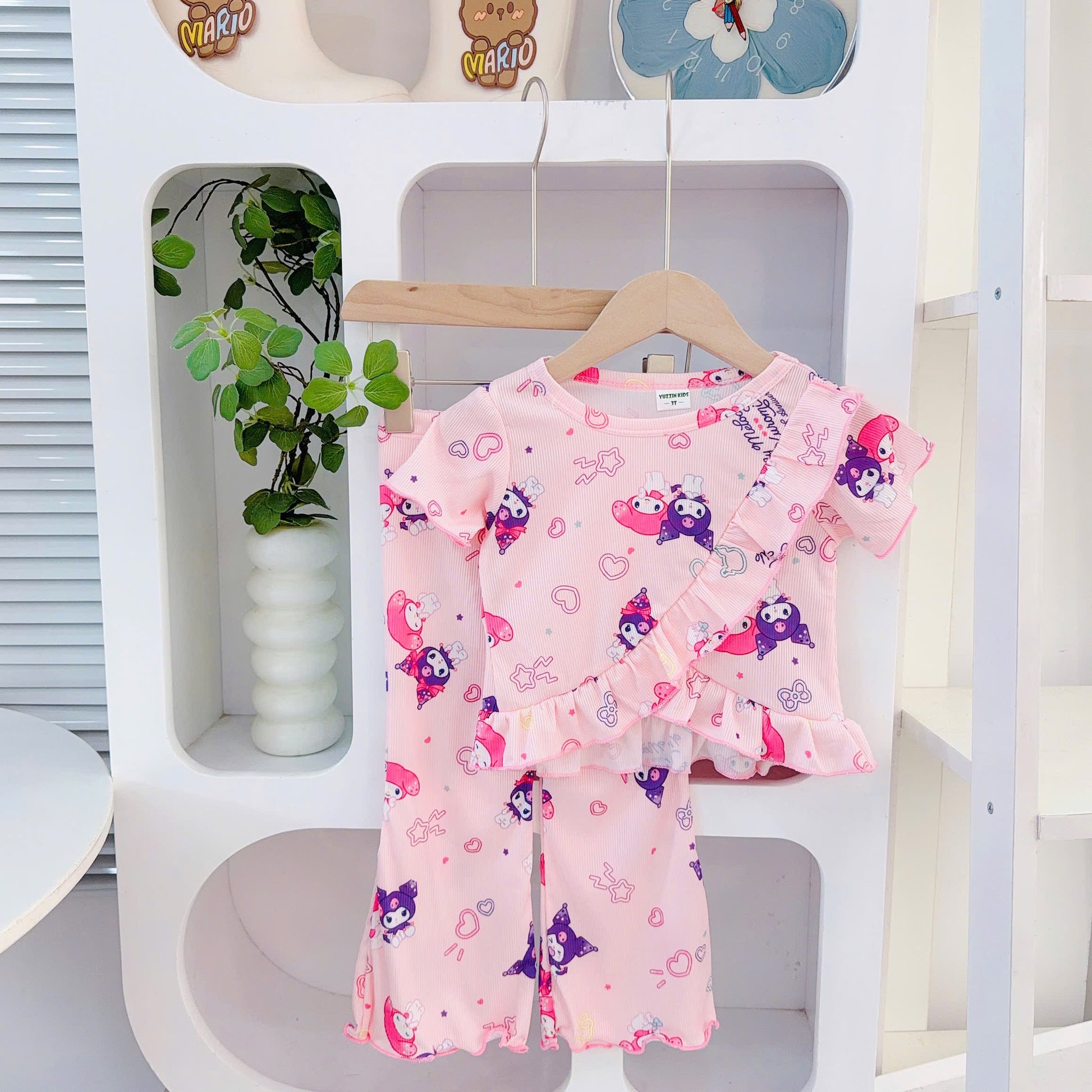 Girls Short Sleeves Long Pants Cotton Bamboo