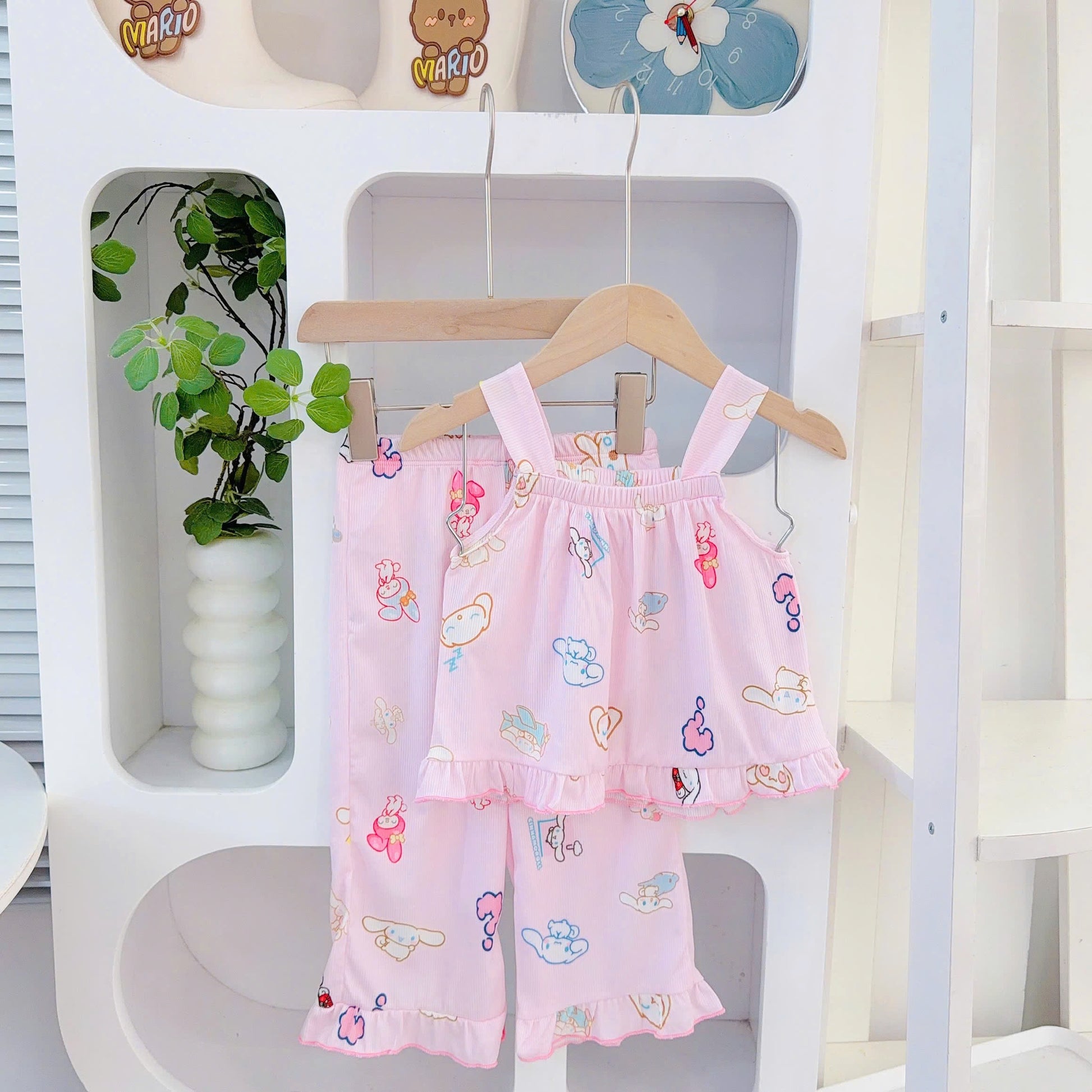 Sleeveless Long Pants Girls 3D Cotton