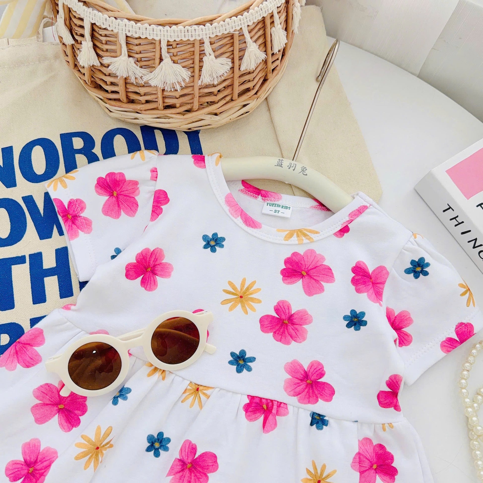 Tiered Short Dress 100% Cotton