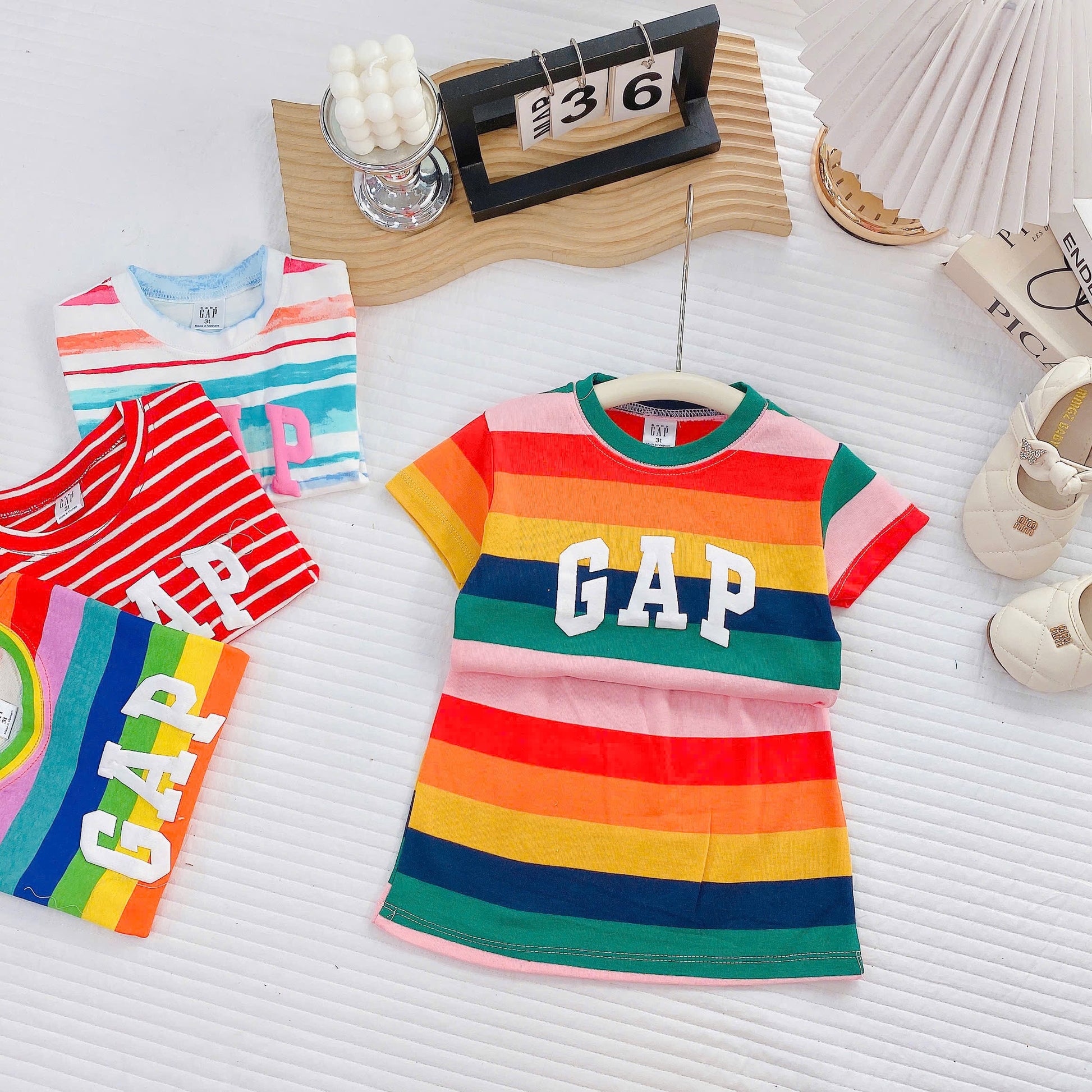 Plain Stripe Skirt Set