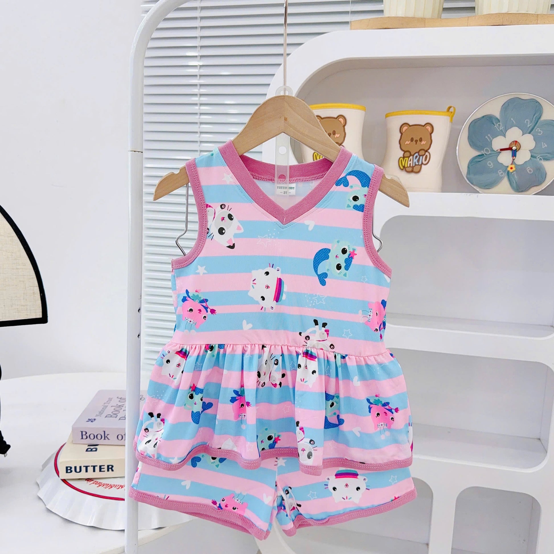 3D Cotton Sleeveless Girls Play Suit