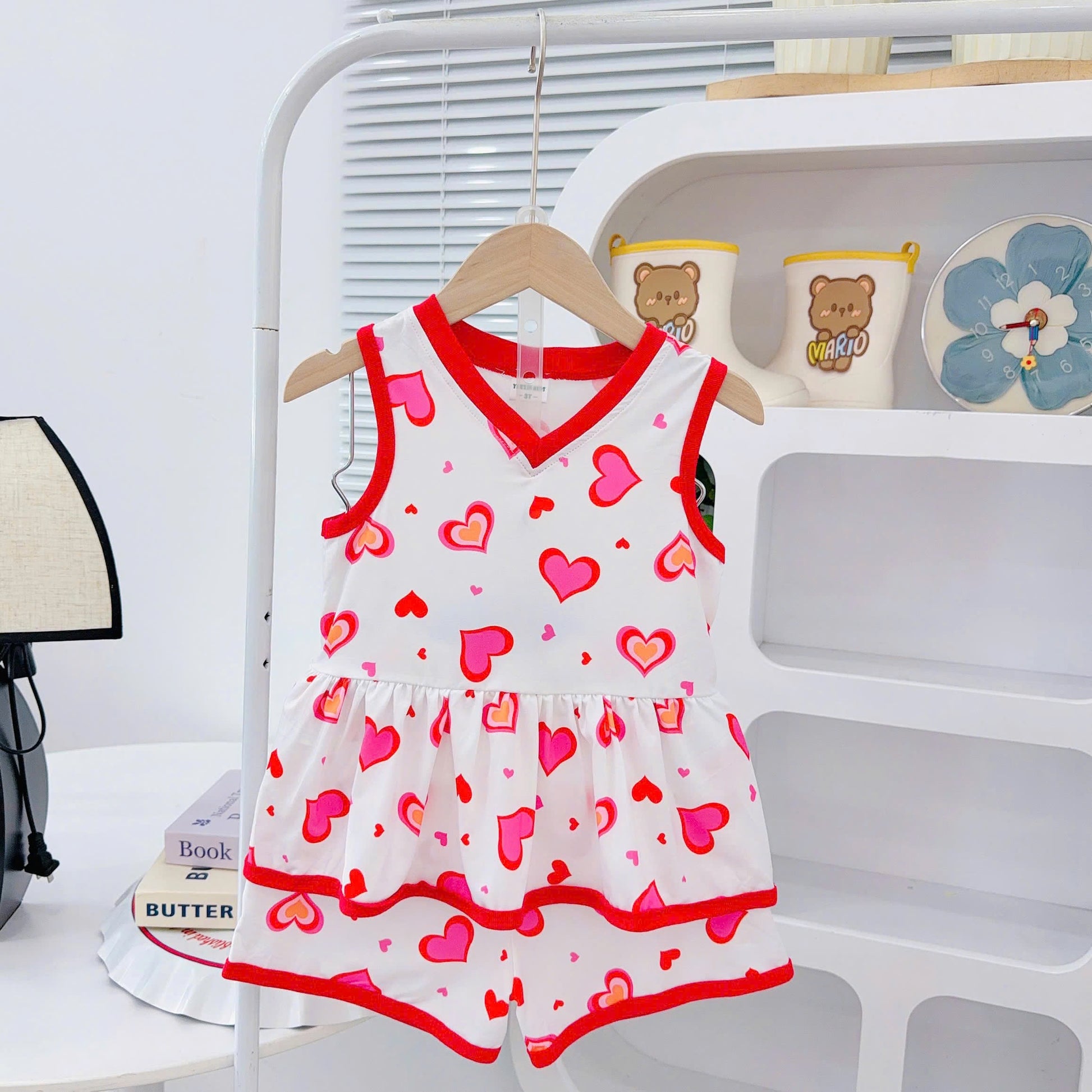 3D Cotton Sleeveless Girls Play Suit
