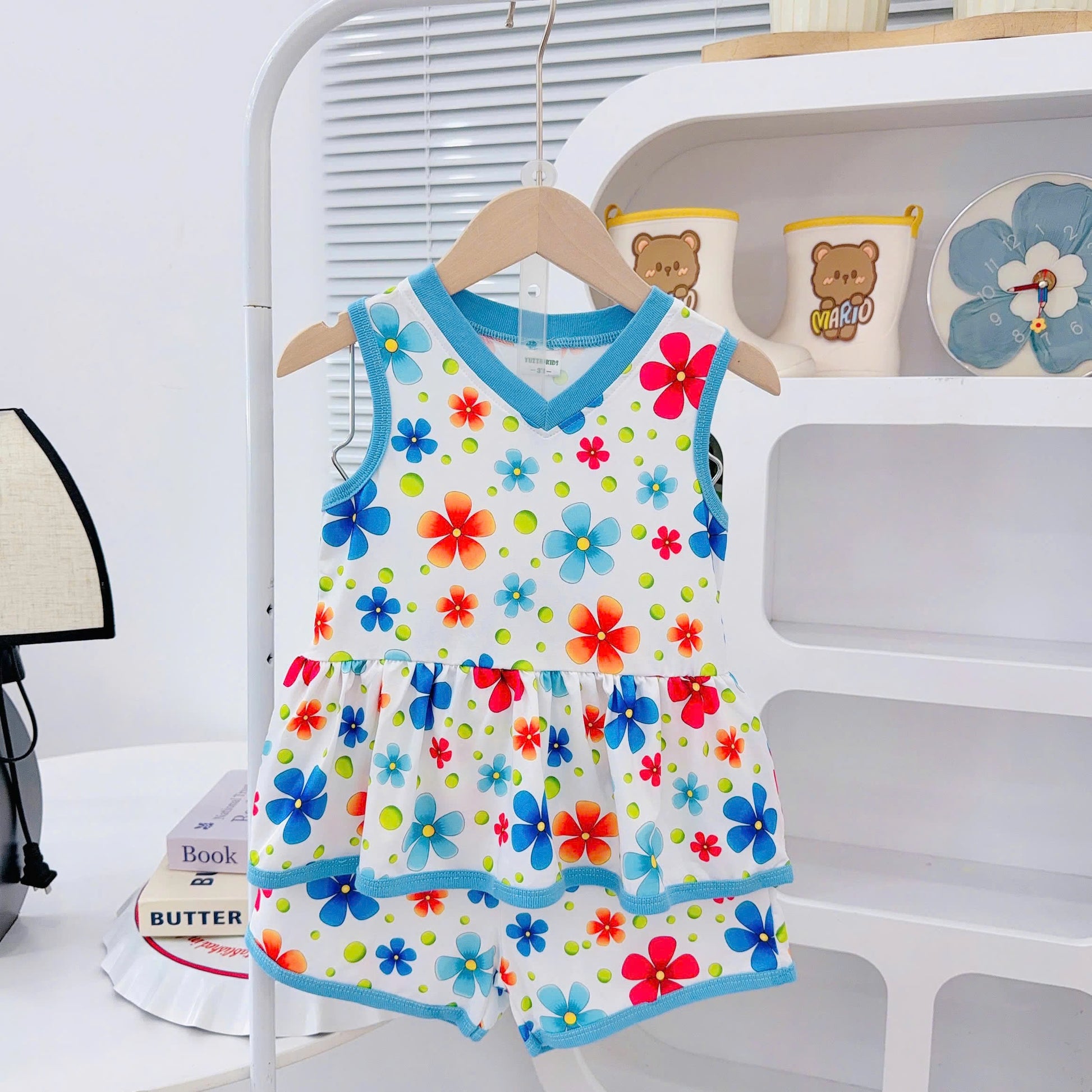 3D Cotton Sleeveless Girls Play Suit