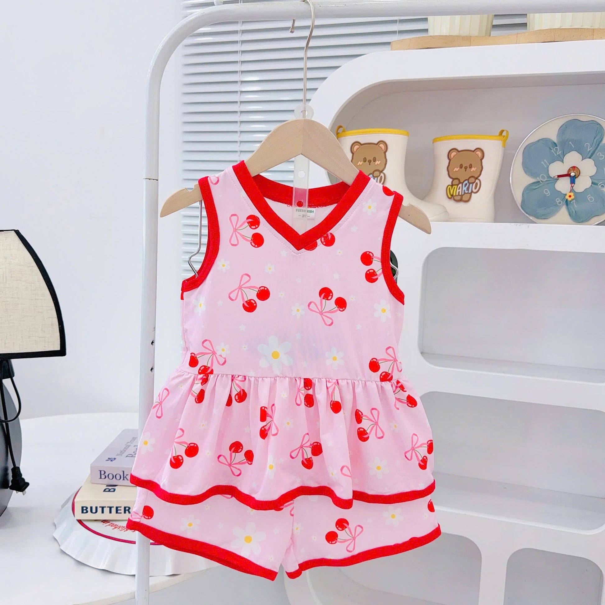 3D Cotton Sleeveless Girls Play Suit