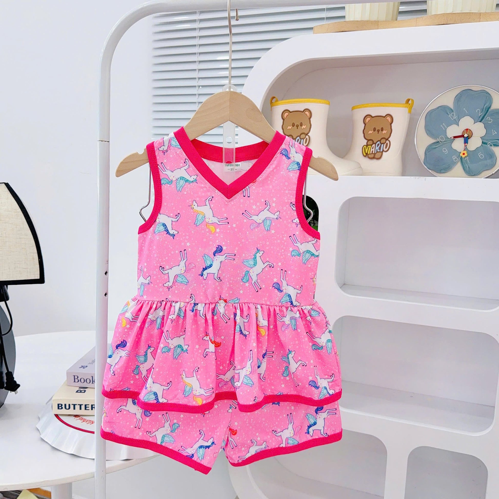 3D Cotton Sleeveless Girls Play Suit