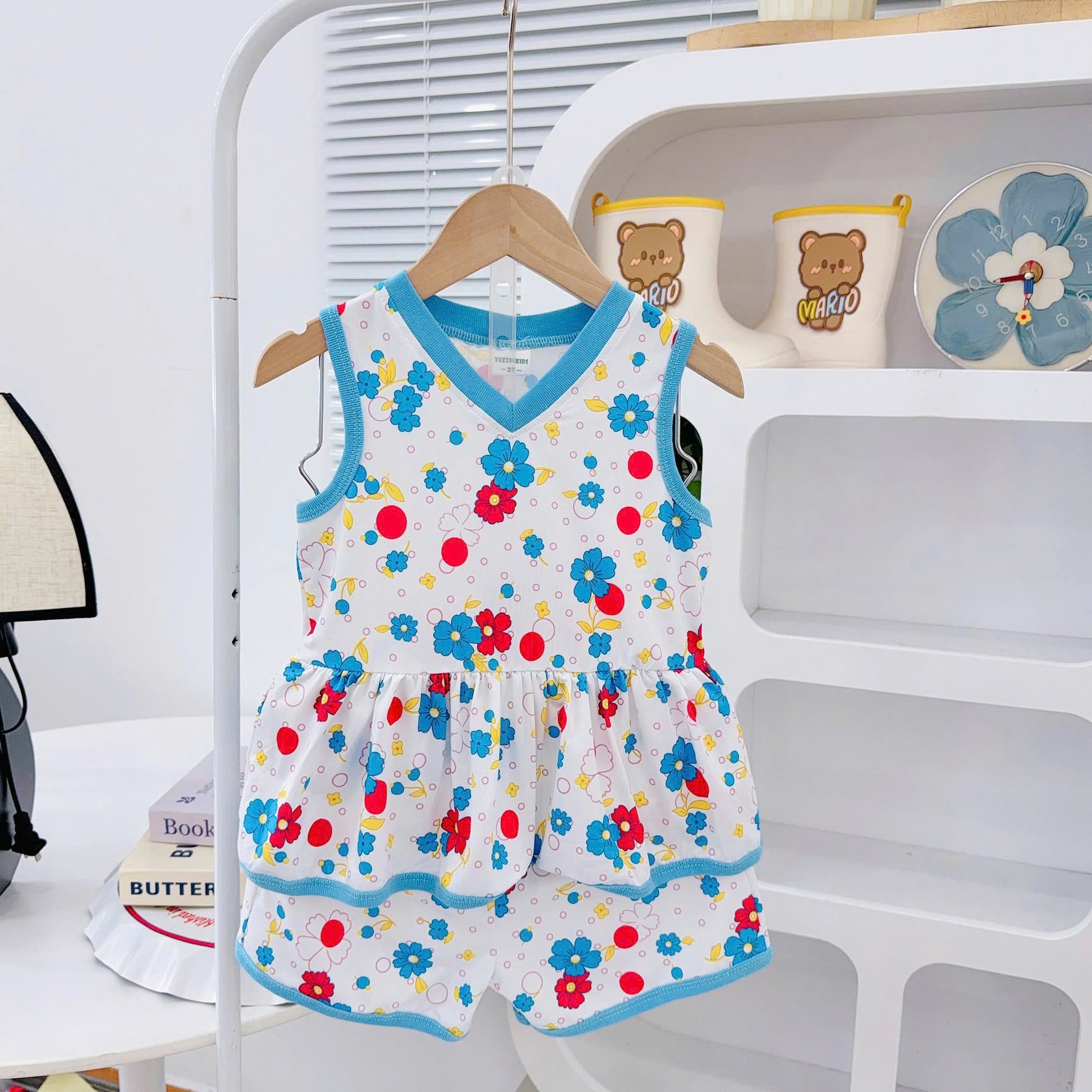 3D Cotton Sleeveless Girls Play Suit