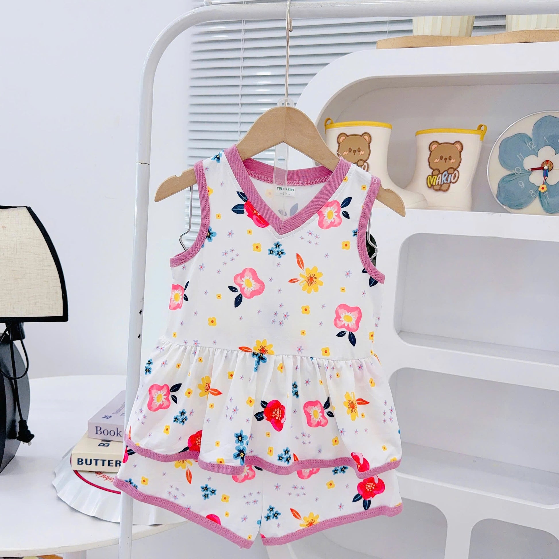 3D Cotton Sleeveless Girls Play Suit